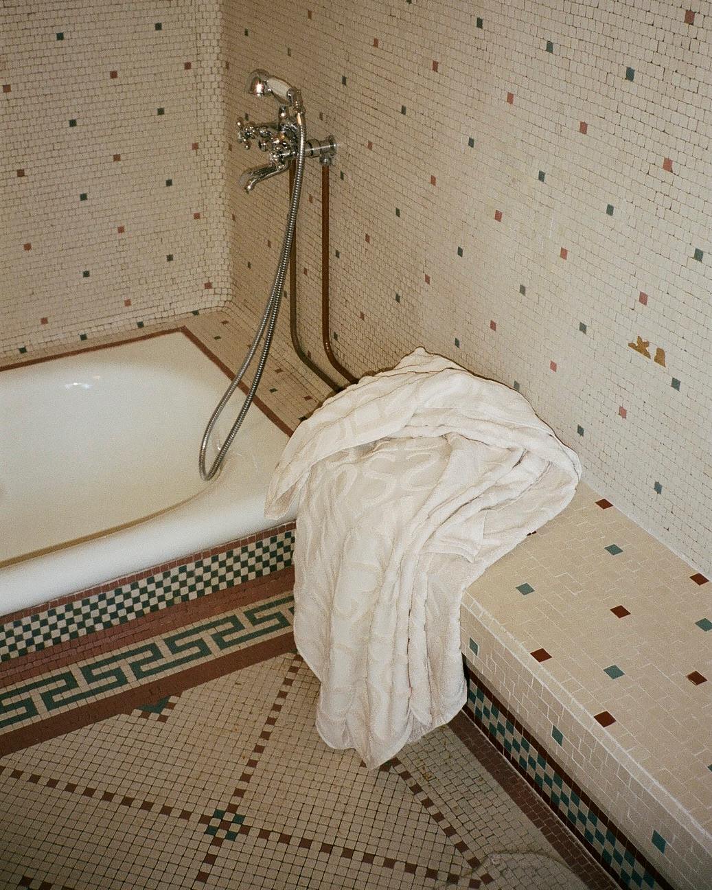 Bath towel - Monogram bath towel I Ivory
