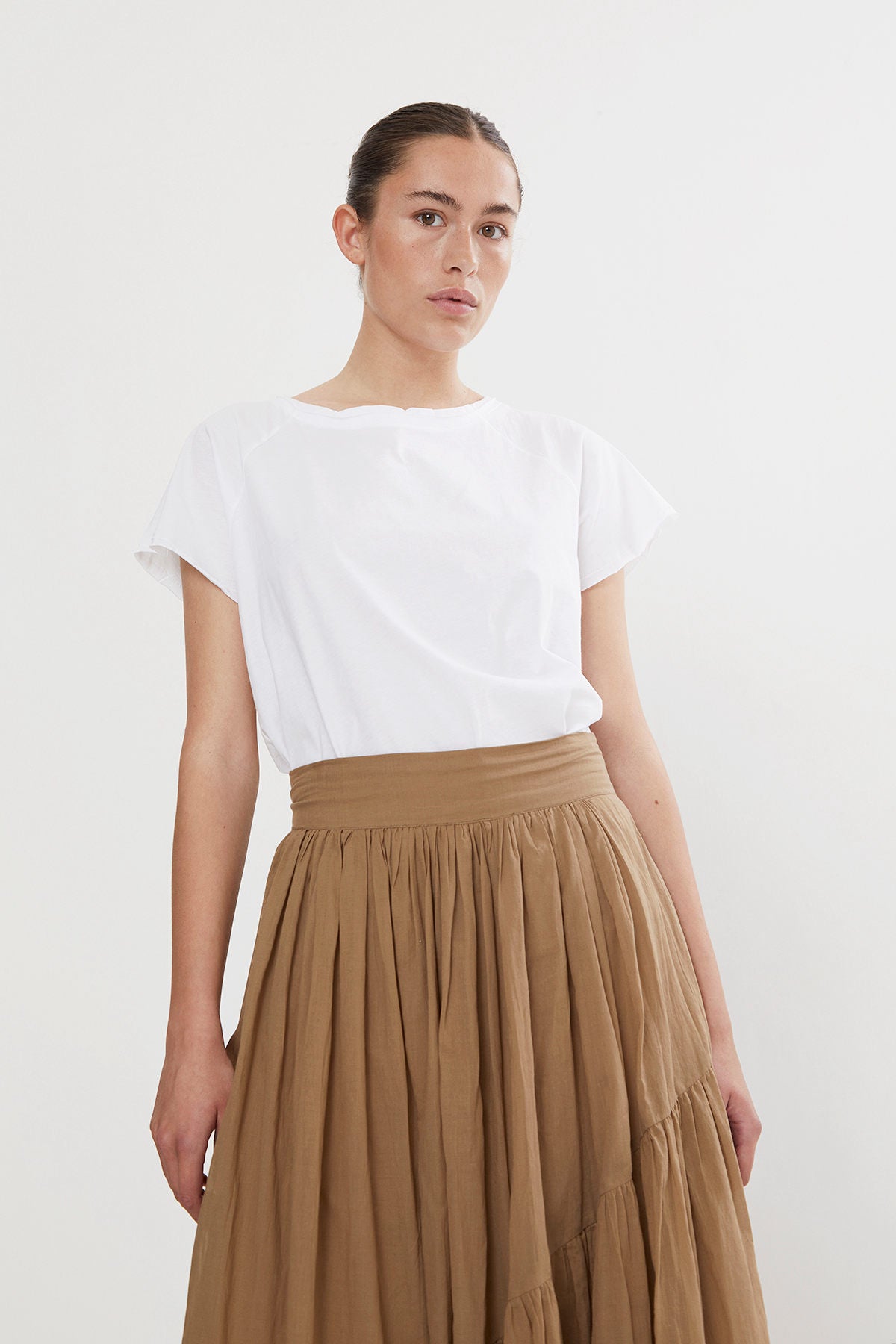 Paper jersey raglan tee - Adea I White