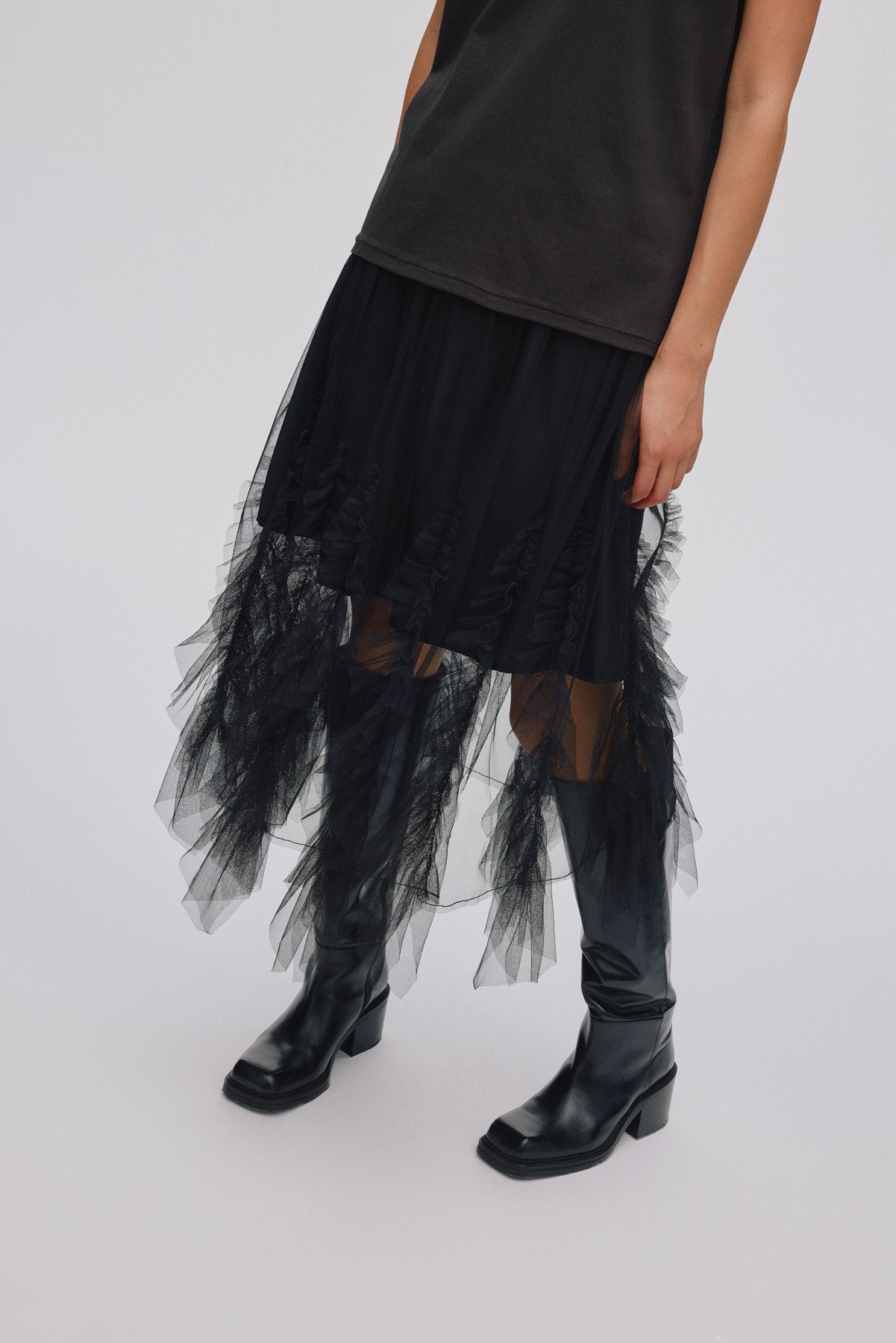 Glenda - Frilly tulle skirt I Black