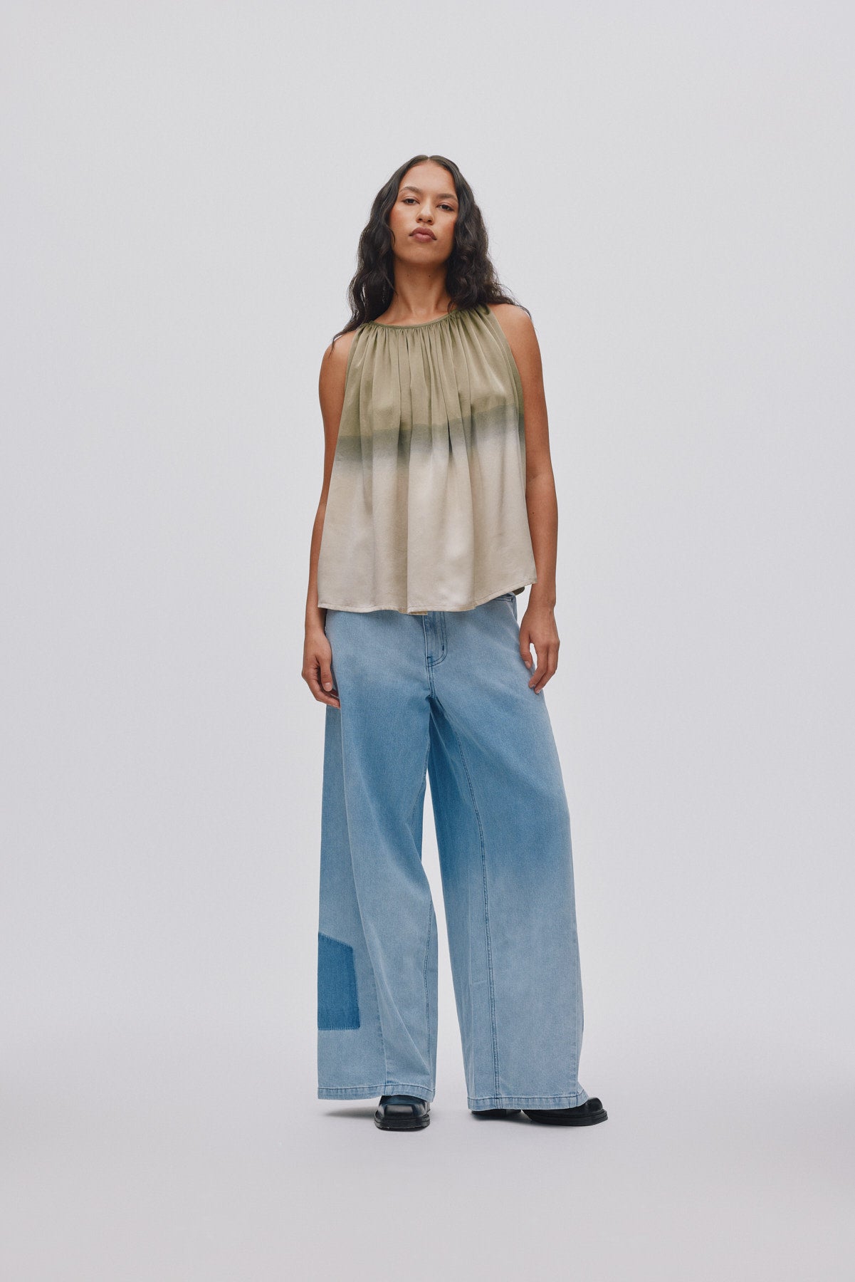 Lane - Light denim wide leg pants I Light washed denim