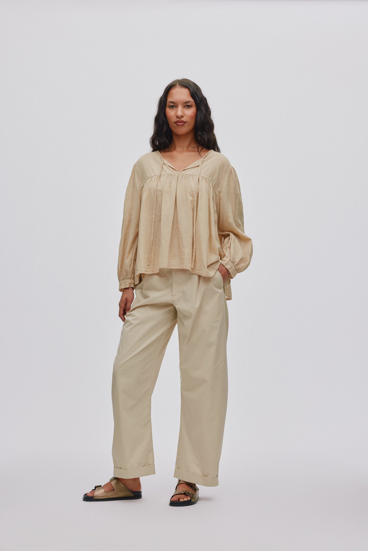 Eike - Cotton full sleeve blouse I Boulder