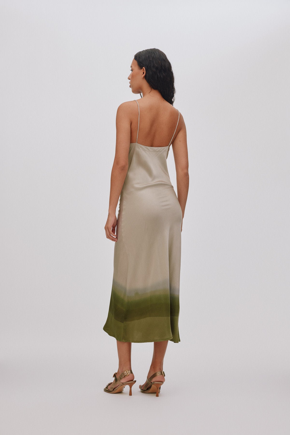 Glorie - Horizon bias dress I Cement combo