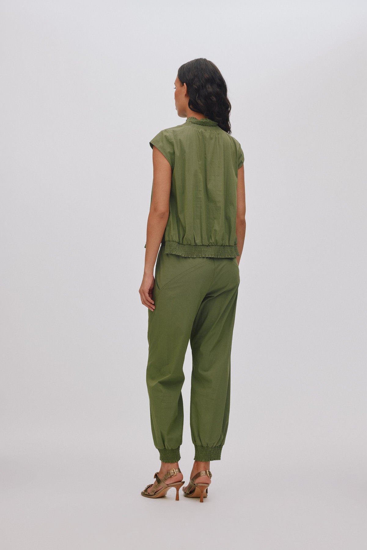 Dori - Papery shirring top I Shadow