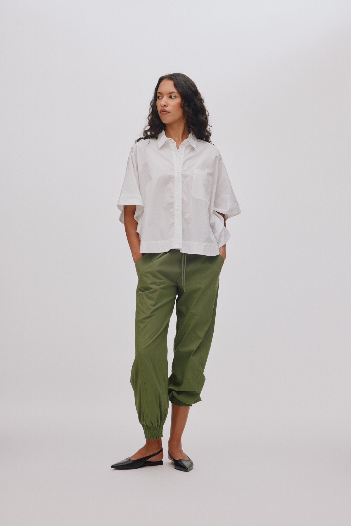 Domino - Papery angle seam pants I Shadow