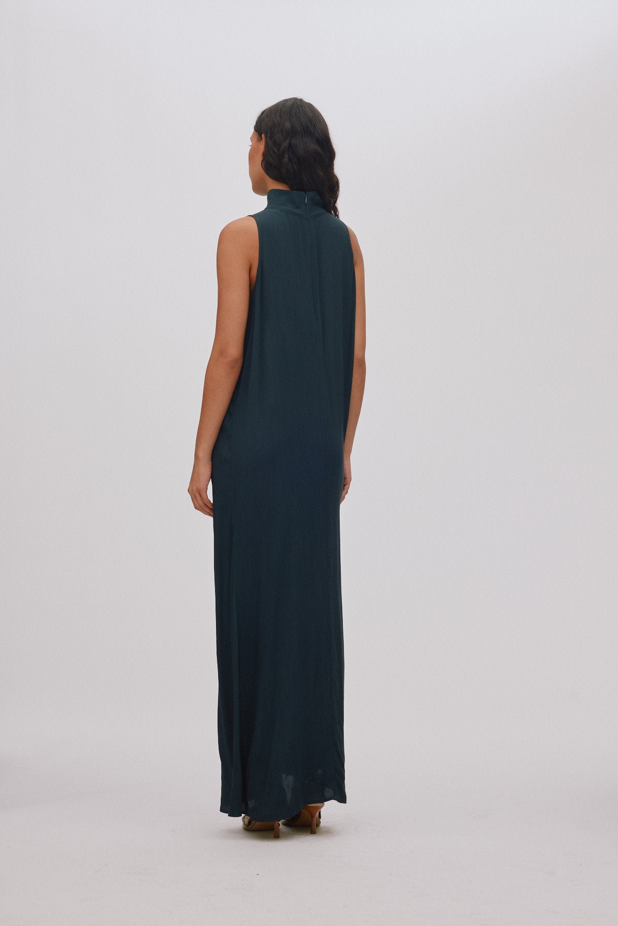Sima - Sheer lace long dress I Faded black