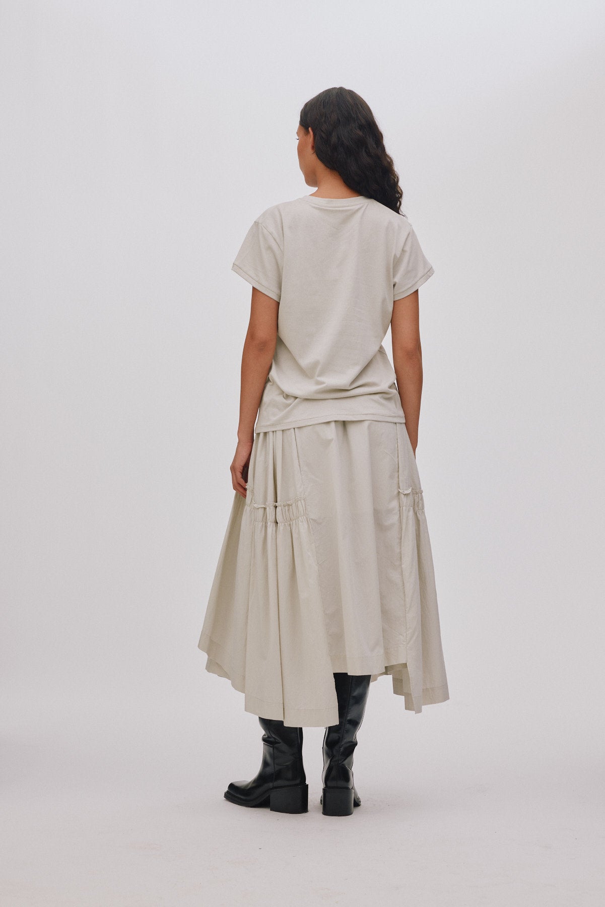 Brigida - Poplin full skirt I Faded black