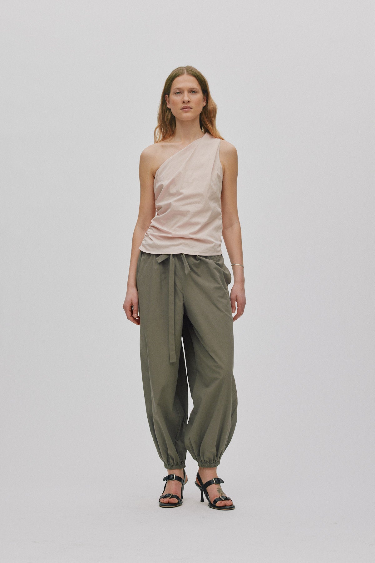 Mirha - Papery one shoulder top I Powder