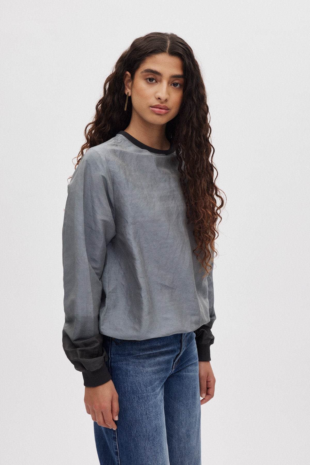 Ommi - Horizon sweat top I Grey/black