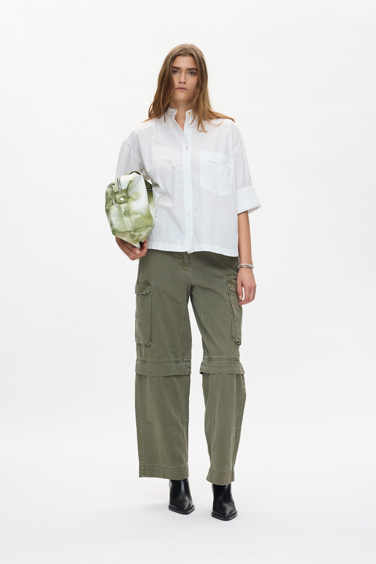 Frema - Canvas cargo pants I Washed sage