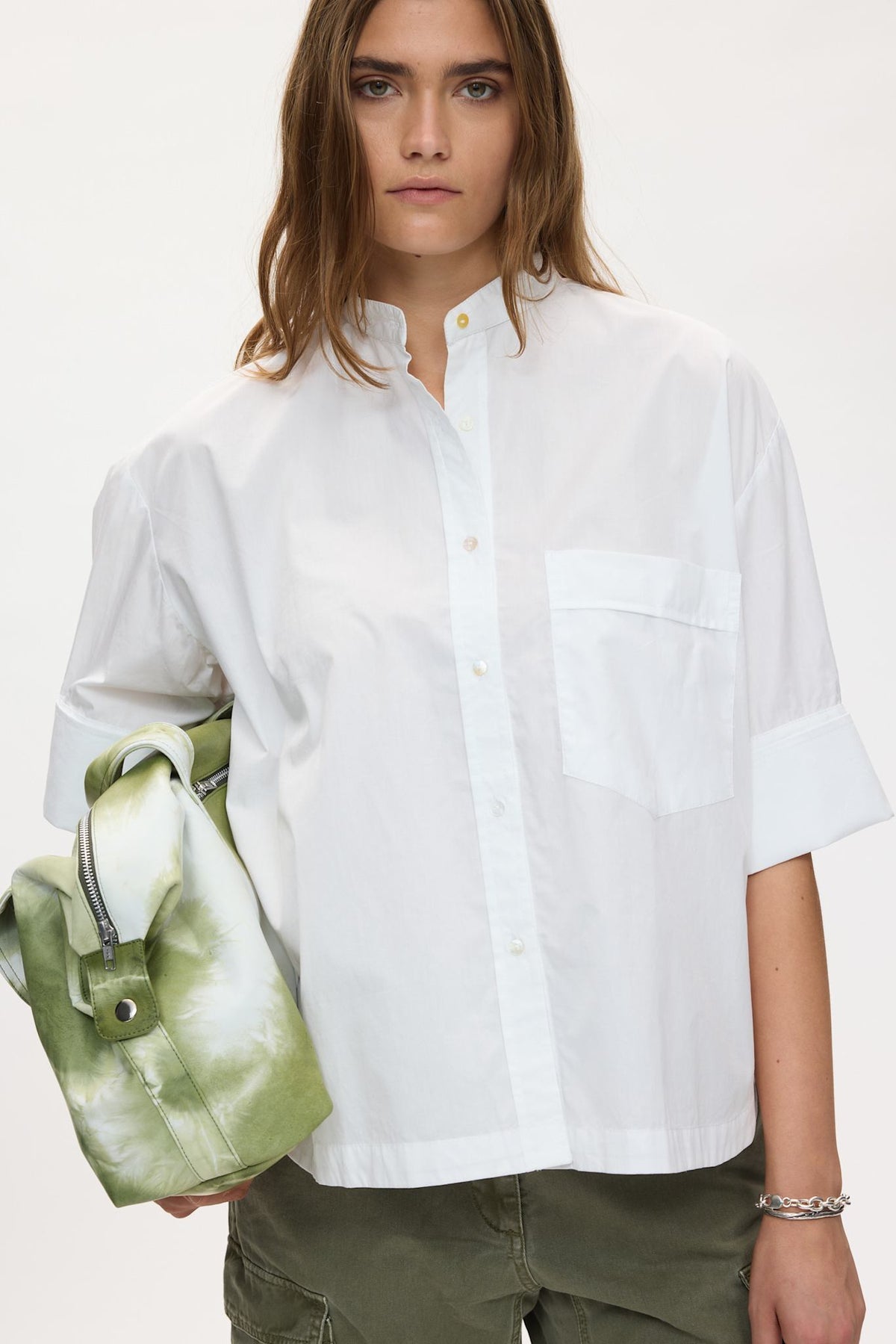 Seval - Poplin boxy shirt I White