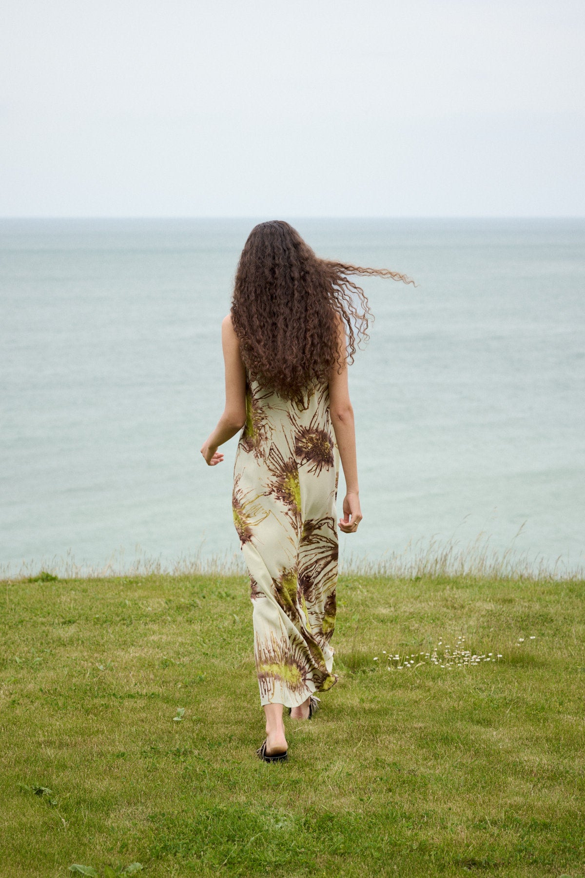 Alpa - Sea urchin long dress I Chartreuse combo