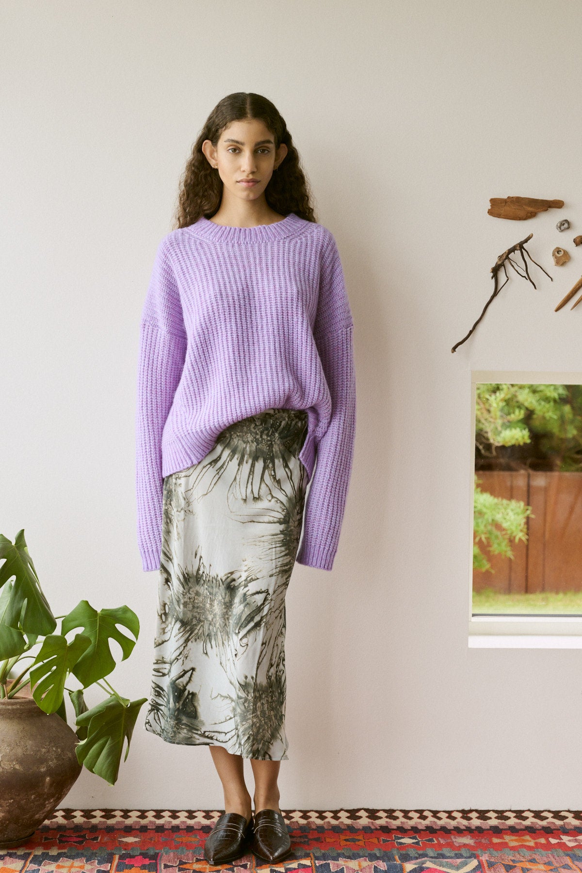 Elmi - Sea urchin crop bias skirt I Grey combo