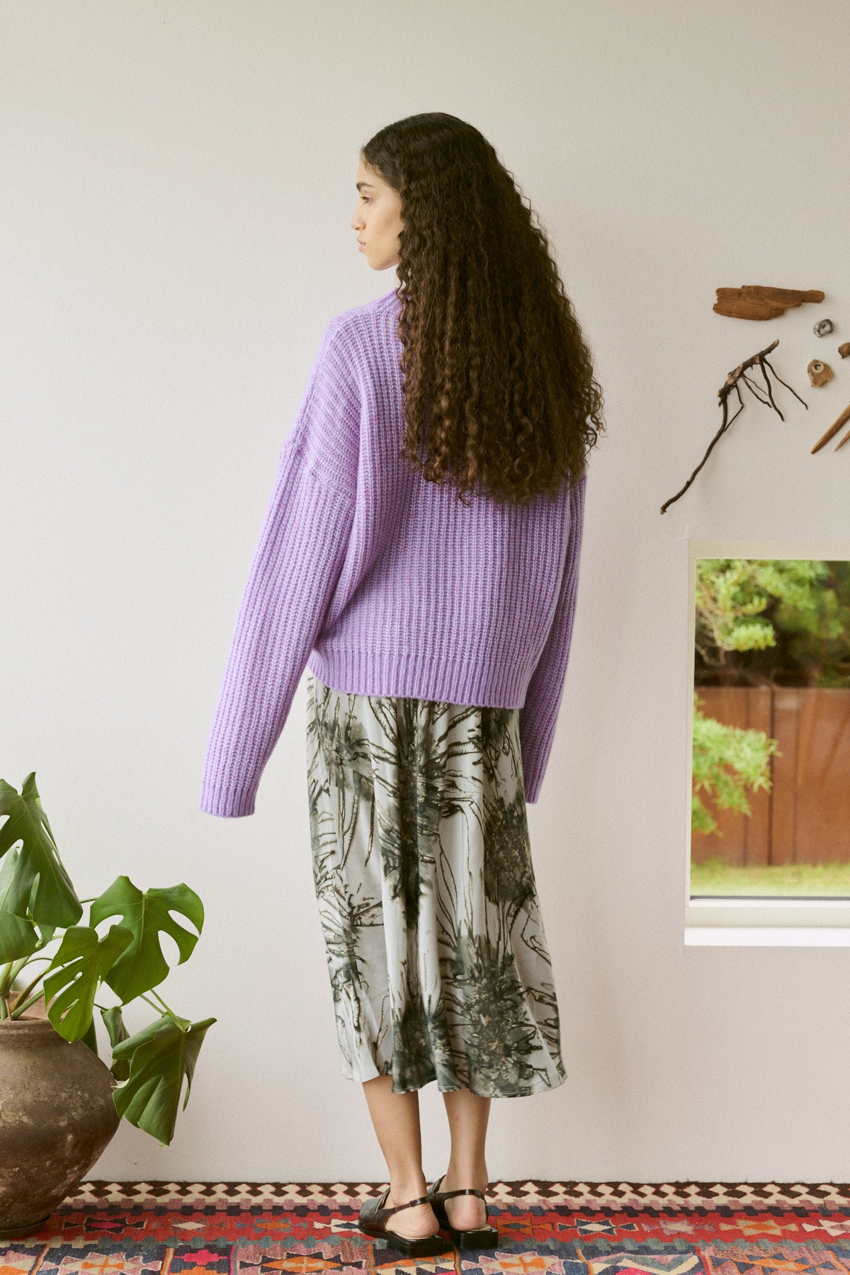Hifa - Open knit cosy sweater I Lavender
