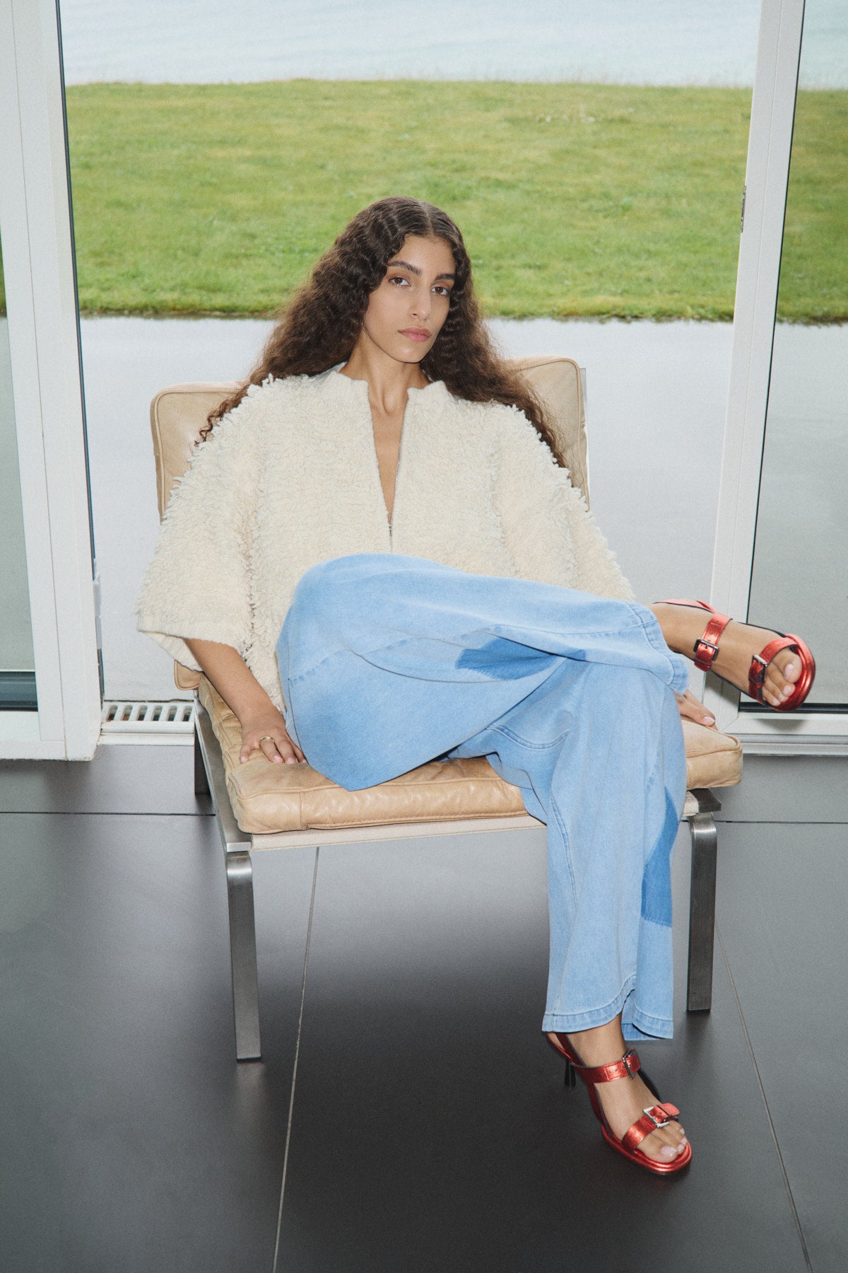 Lane - Light denim wide leg pants I Light washed denim