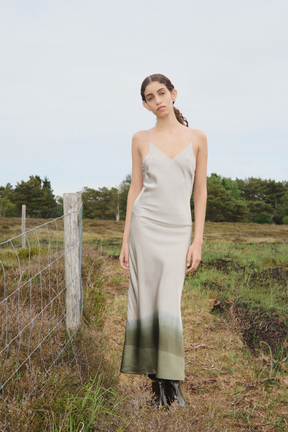 Glorie - Horizon bias dress I Cement combo