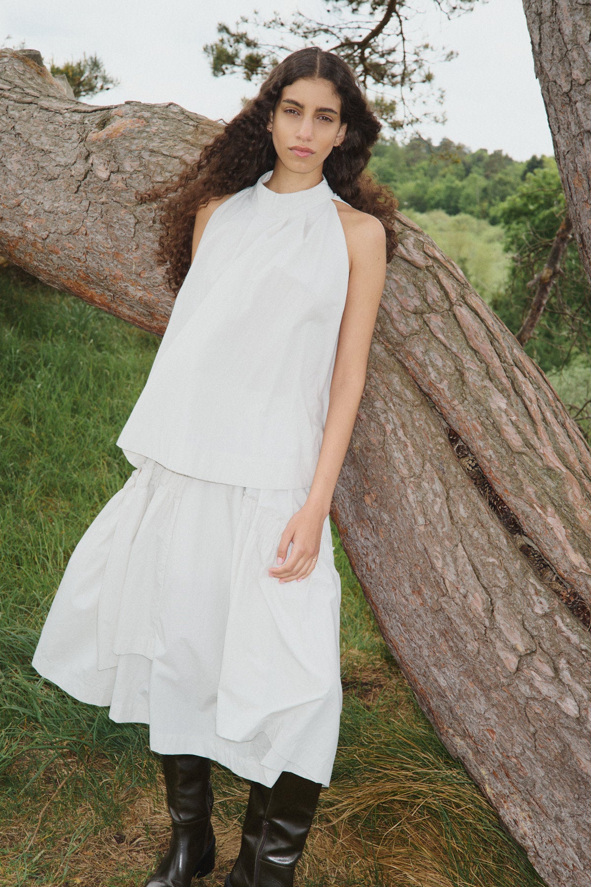 Brigida - Poplin full skirt I Clay