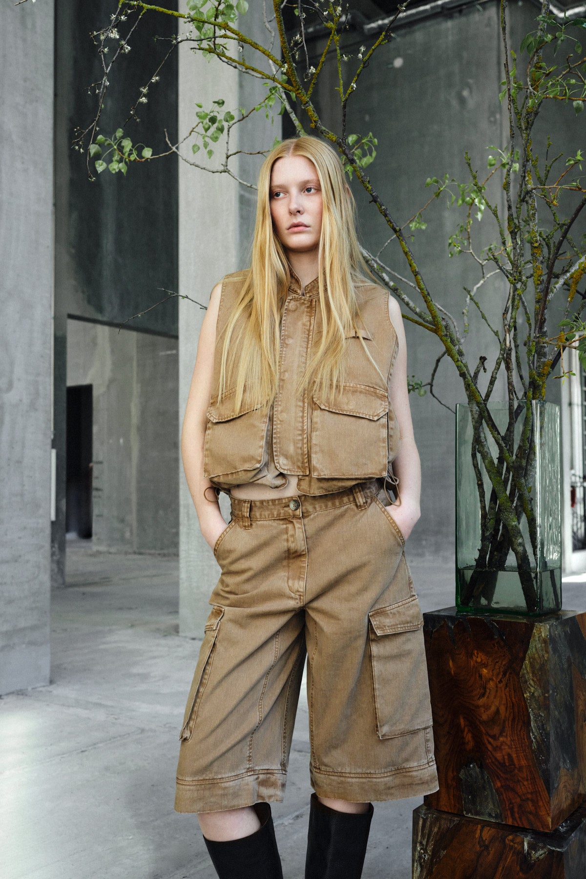 Frema - Canvas cargo pants I Washed tobacco