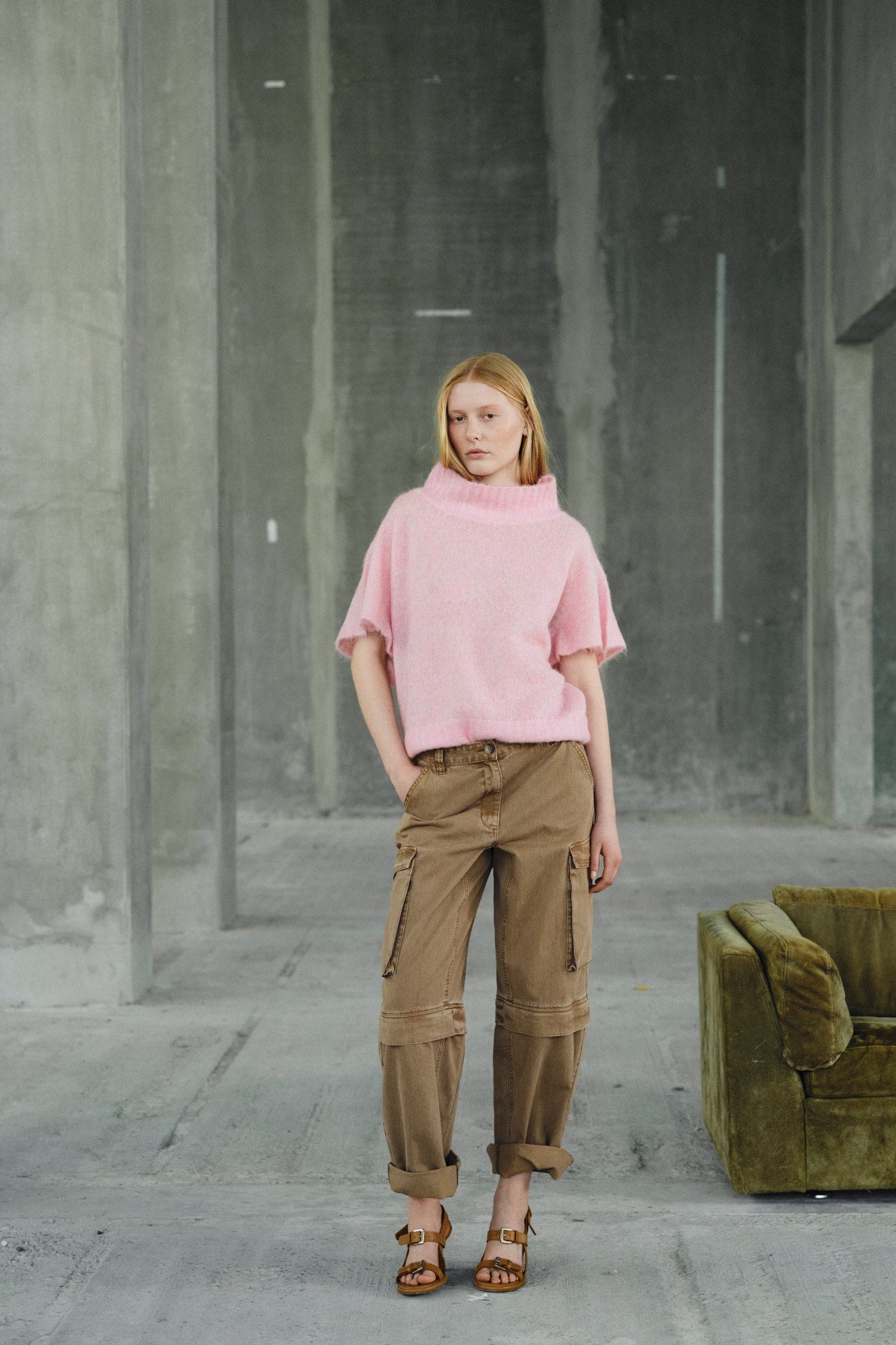 Asna - Superlight knit tunic top I Rose
