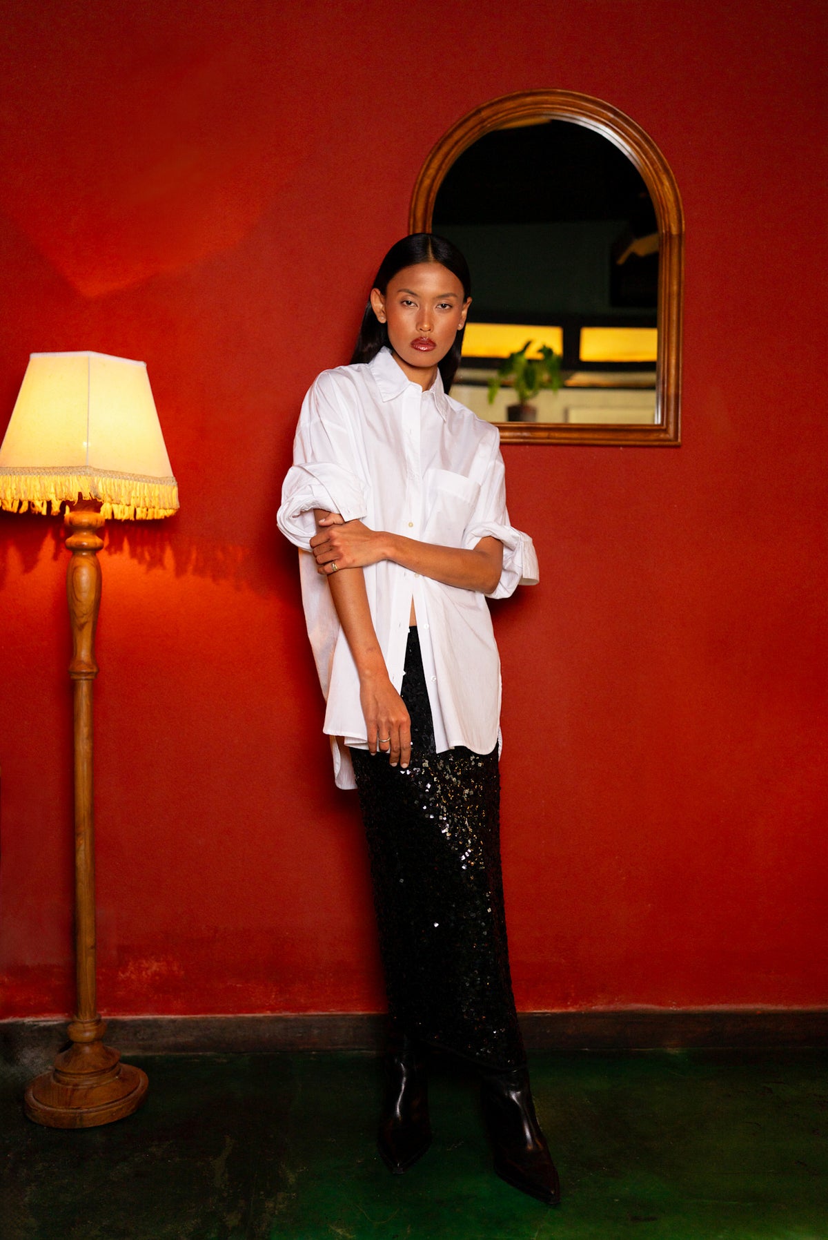 Liana - Sequin skirt I Black