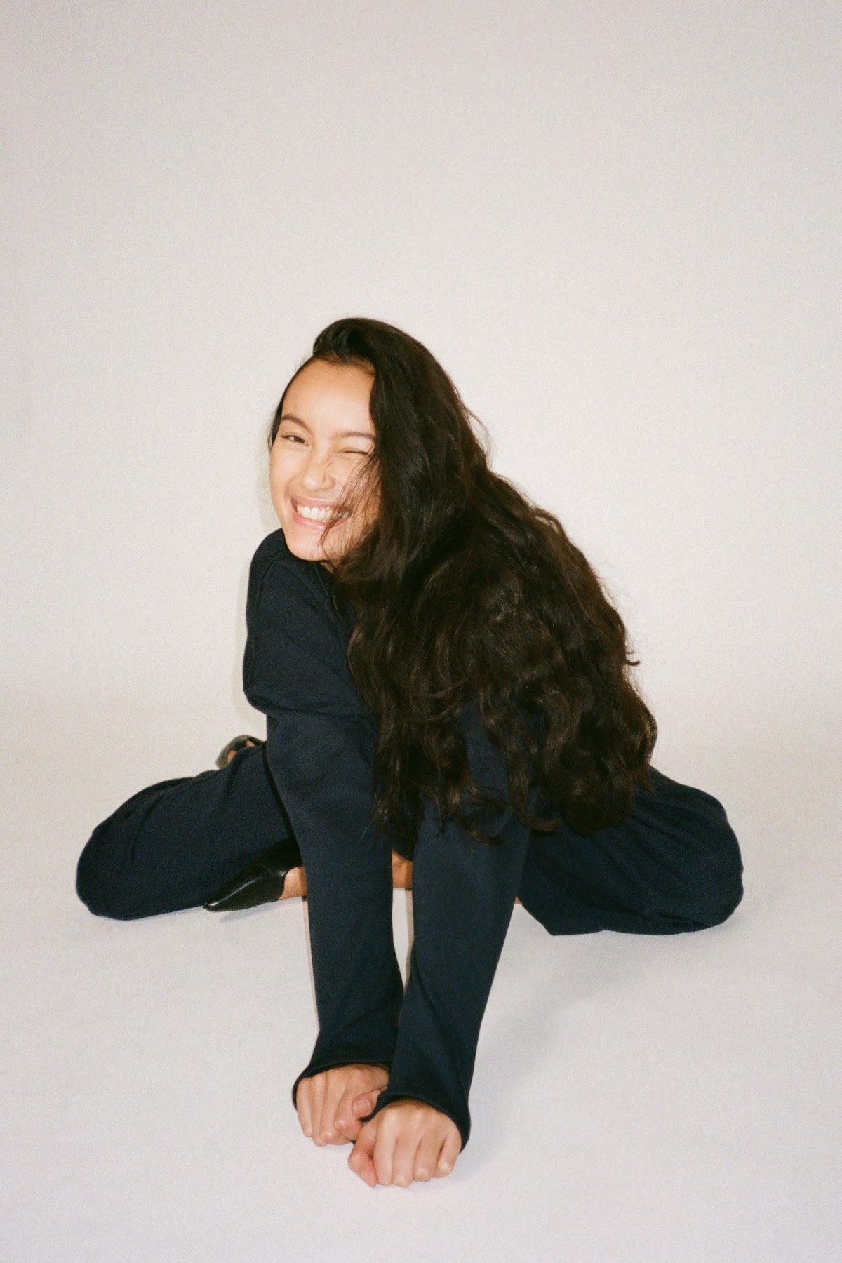 Sweat drawstring top - Sheela I Navy