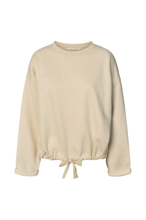 Sweat drawstring top - Sheela I Oyster