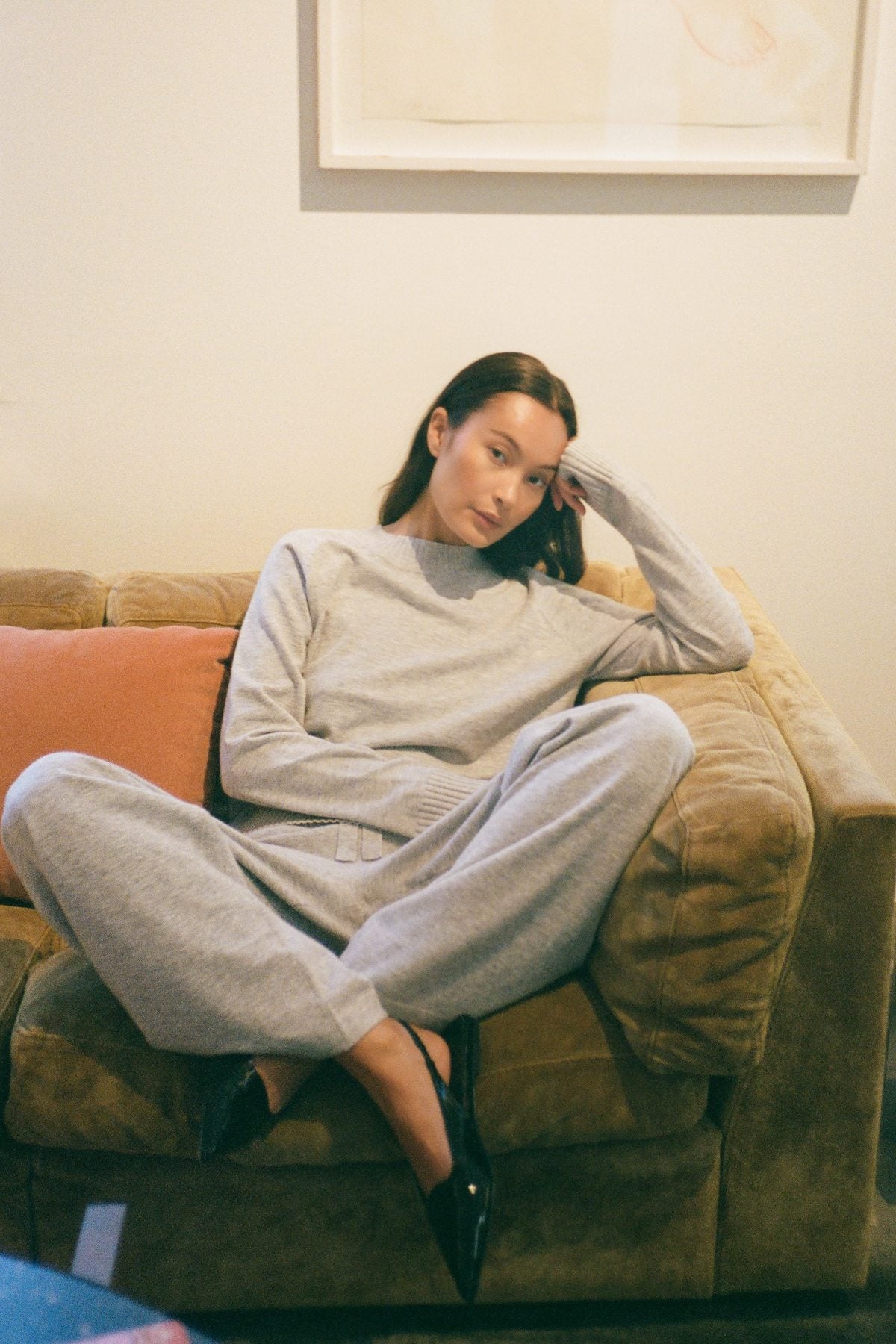 Ruca - Knit lounge boxy sweater I Grey melange