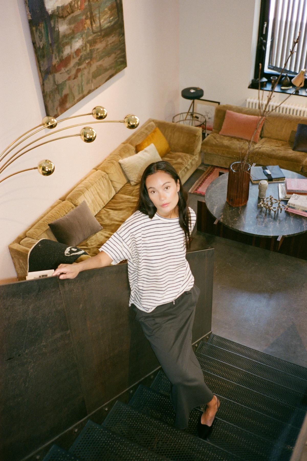 Hanni - Light stretch long skirt I Faded black