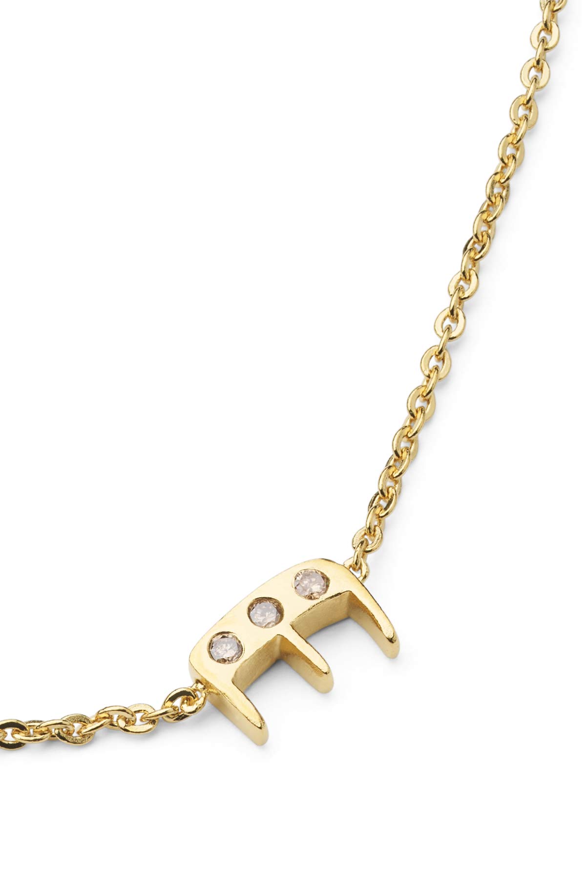 Diamond letter necklace - Rabens Momento I Gold w/ Champaign diamond