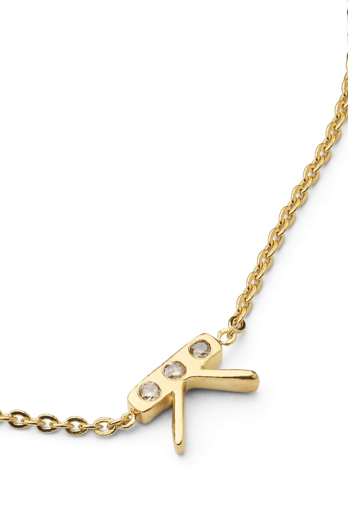 Diamond letter necklace - Rabens Momento I Gold w/ Champagne diamond