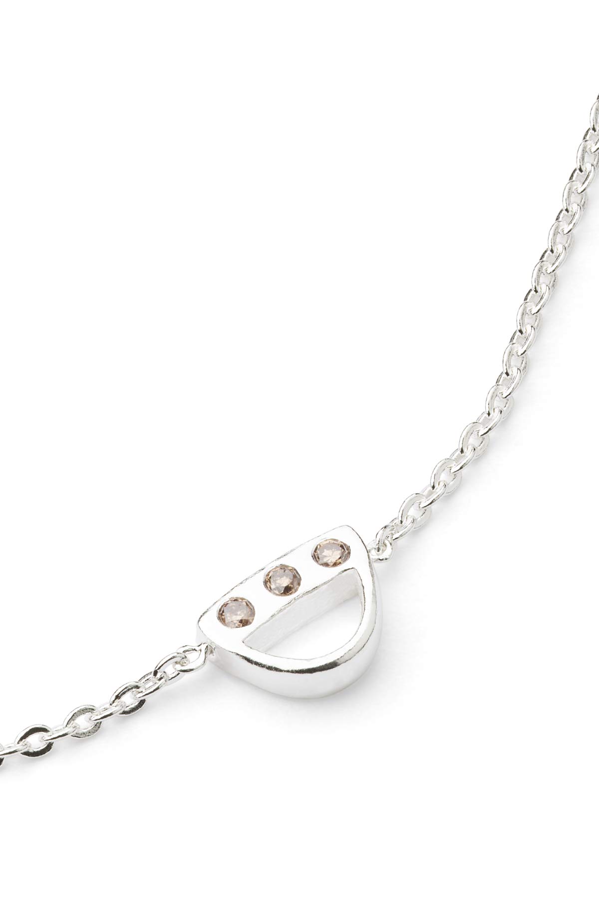 Diamond letter necklace - Rabens Momento I Silver w/ Champagne diamond