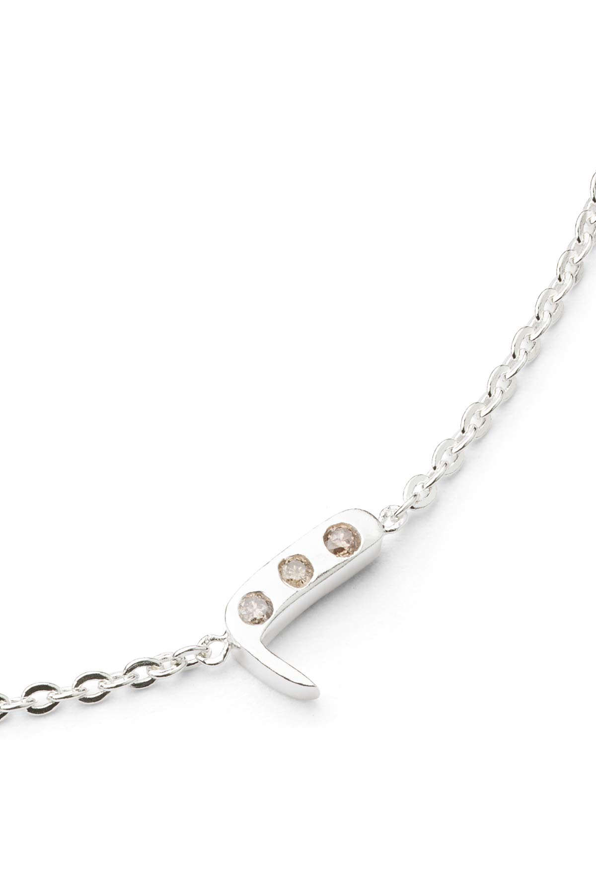 Diamond letter necklace - Rabens Momento I Silver w/ Champagne diamond