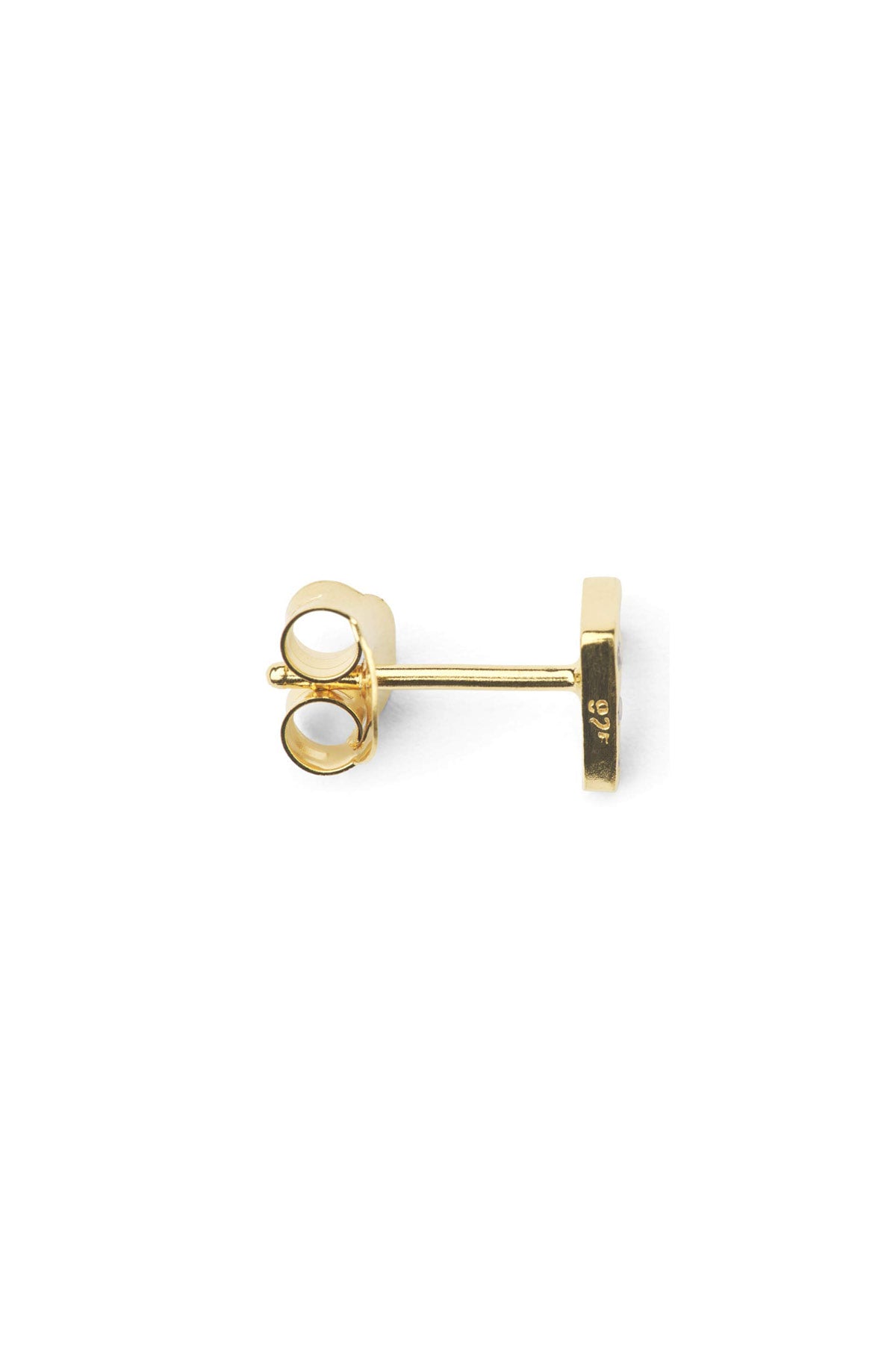 Diamond letter ear stud - Rabens Momento I Gold w/ Champagne diamond