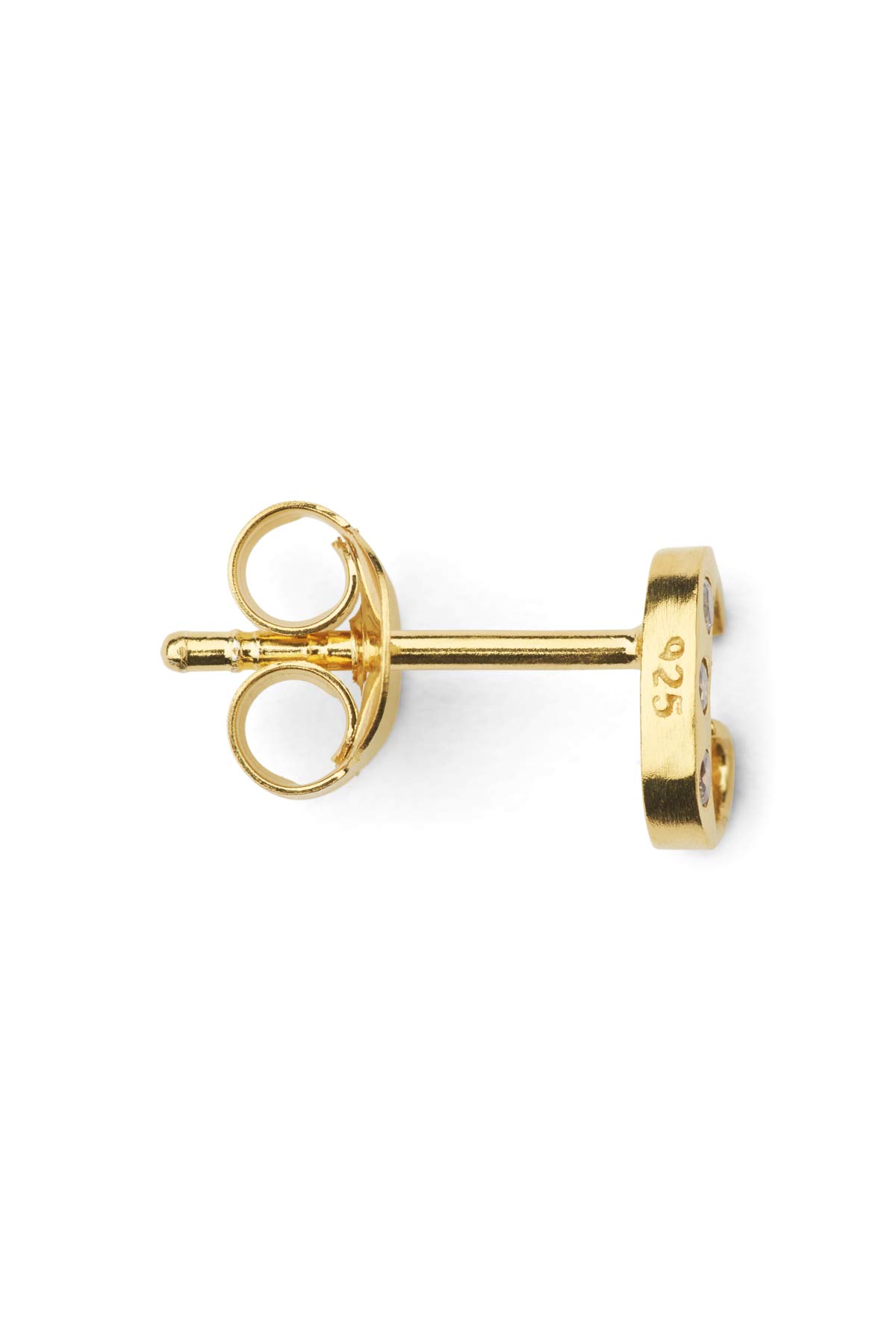 Diamond letter ear stud - Rabens Momento I Gold w/ Champaign diamond