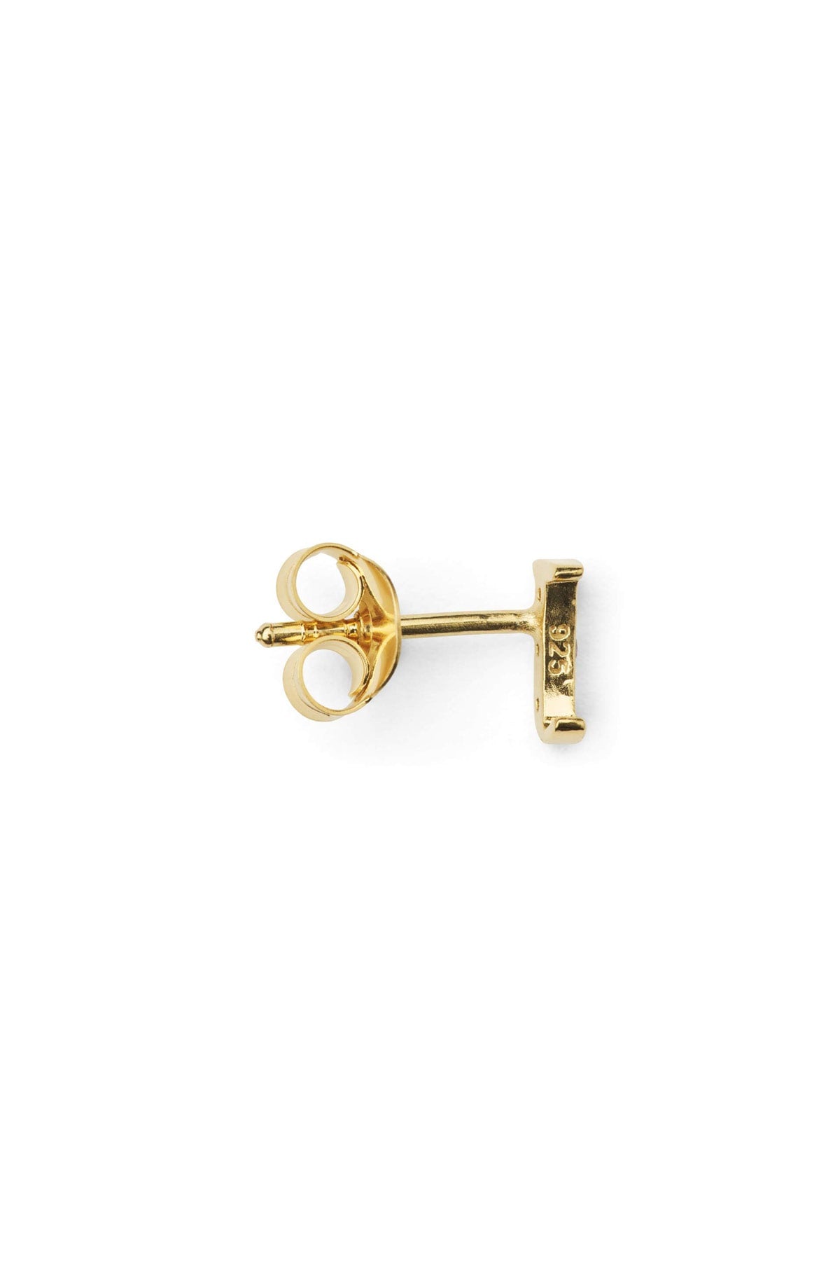 Diamond letter ear stud - Rabens Momento I Gold w/ Champagne diamond