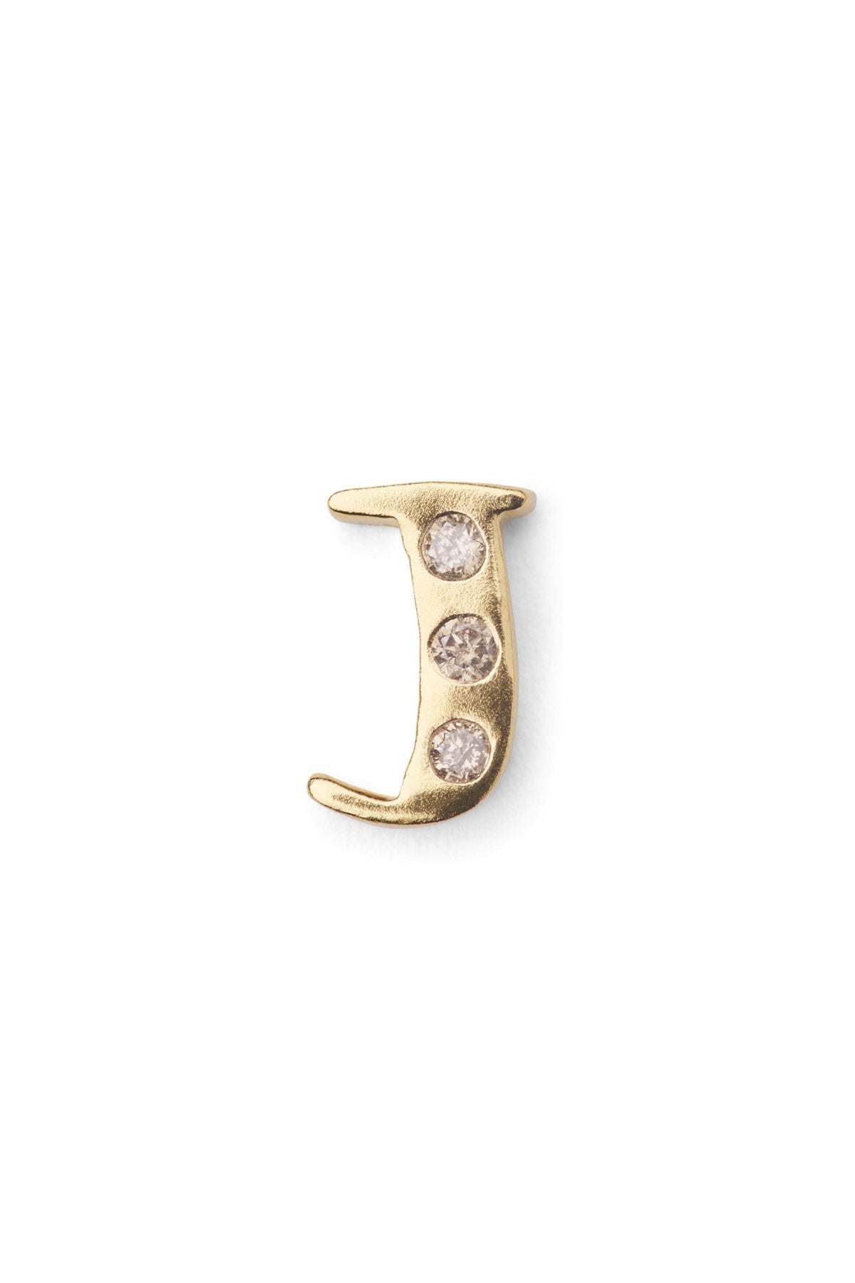 Diamond letter ear stud - Rabens Momento I Gold w/ Champagne diamond