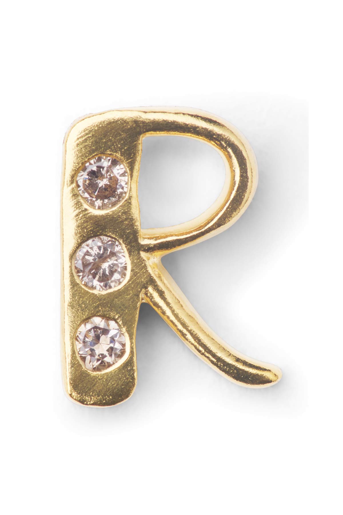 Diamond letter ear stud - Rabens Momento I Gold w/ Champaign diamond