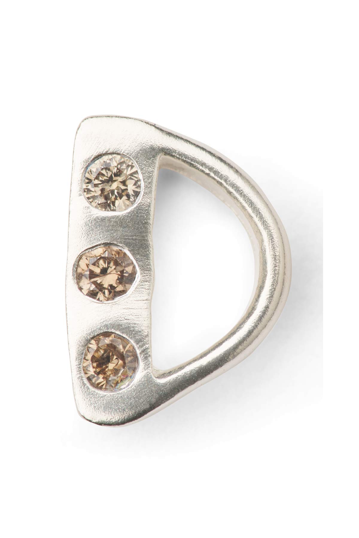 Diamond letter ear stud - Rabens Momento I Silver w/ Champaign diamond