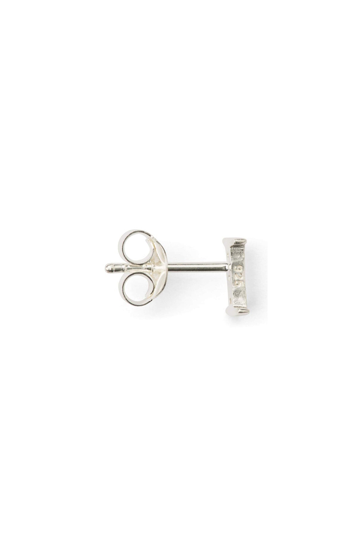 Diamond letter ear stud - Rabens Momento I Silver w/ Champagne diamond