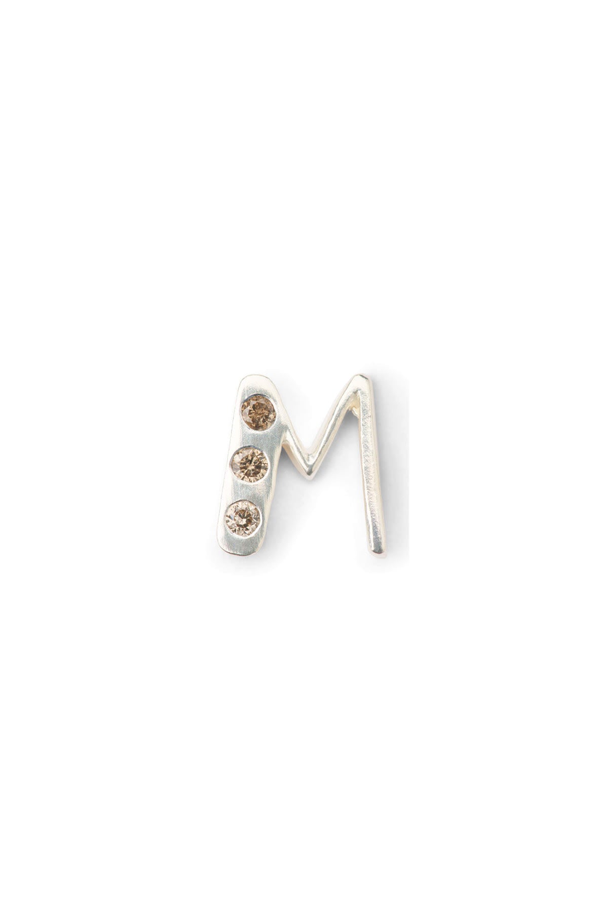 Diamond letter ear stud - Rabens Momento I Silver w/ Champagne diamond
