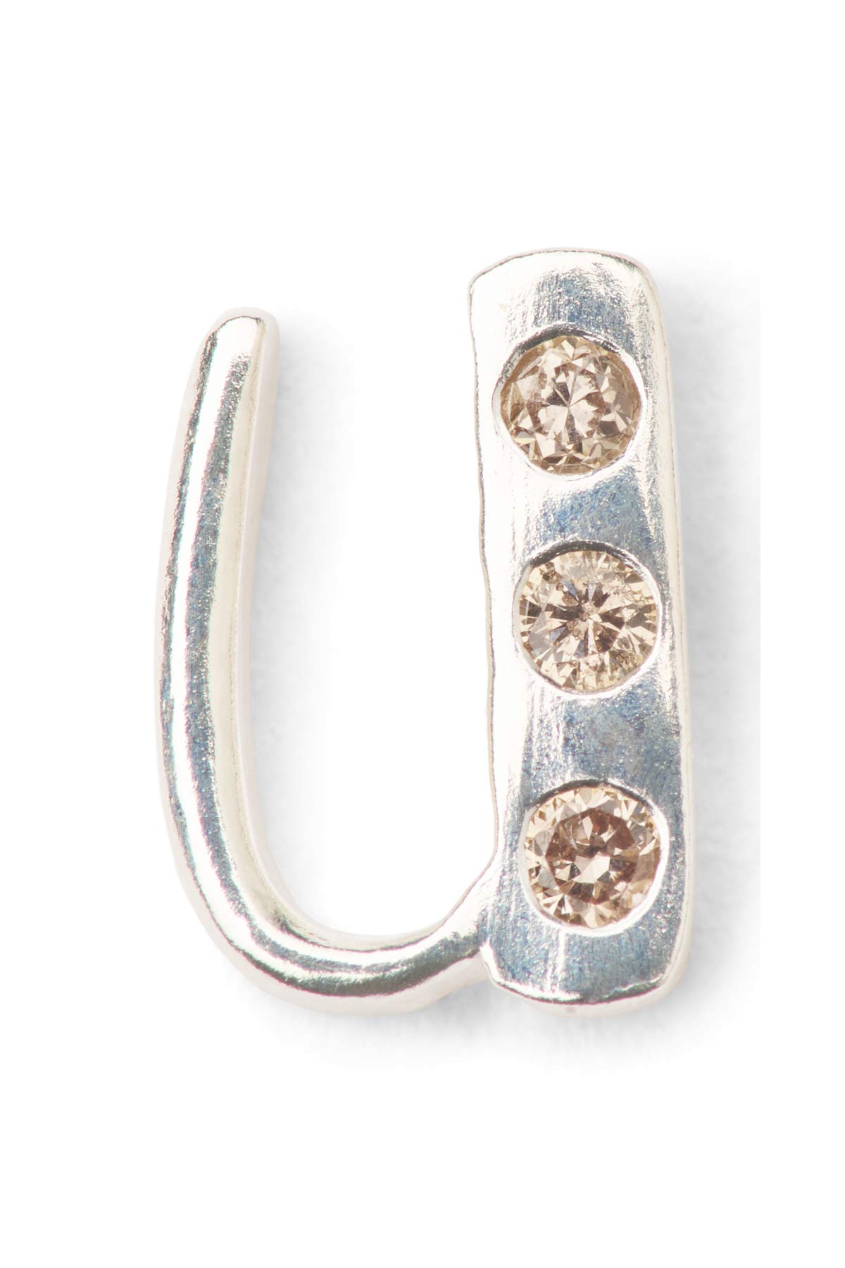 Diamond letter ear stud - Rabens Momento I Silver w/ Champaign diamond