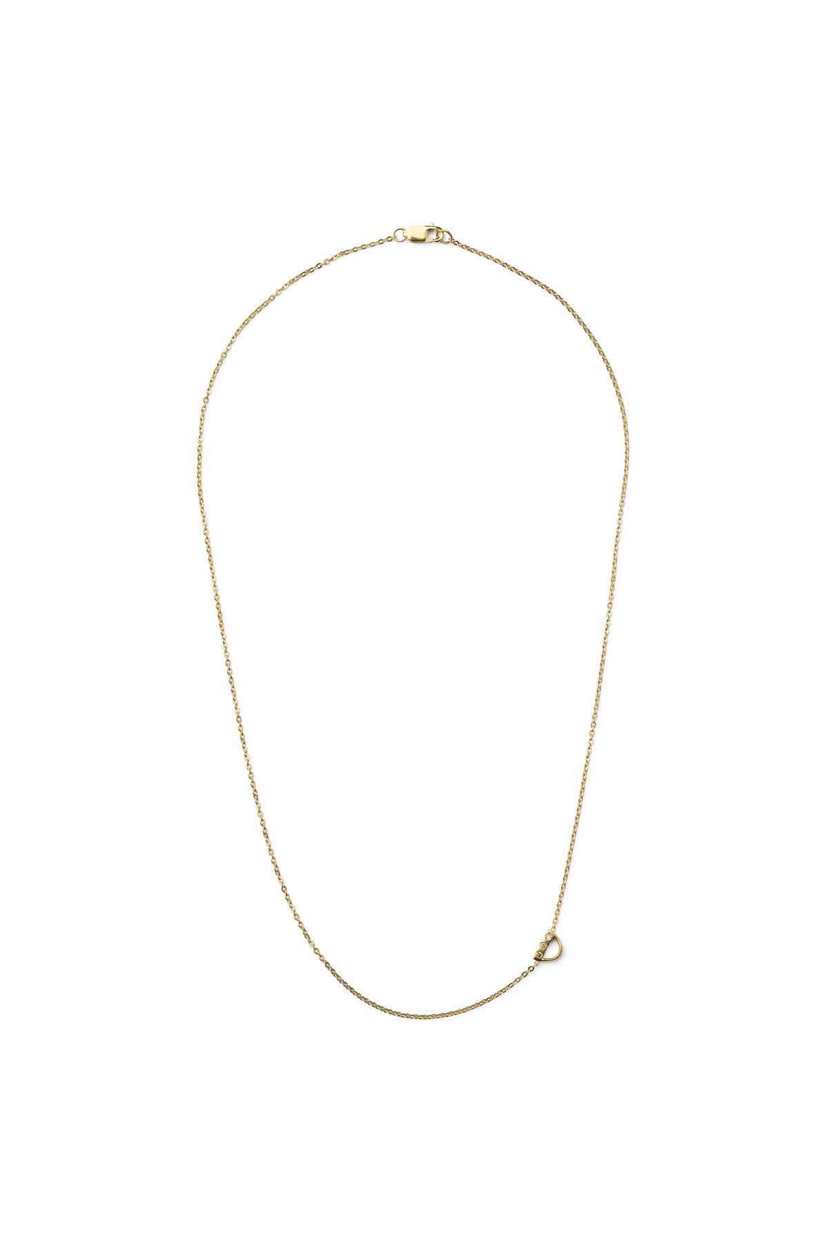 Diamond letter necklace - Rabens Momento I Gold w/ Champagne diamond
