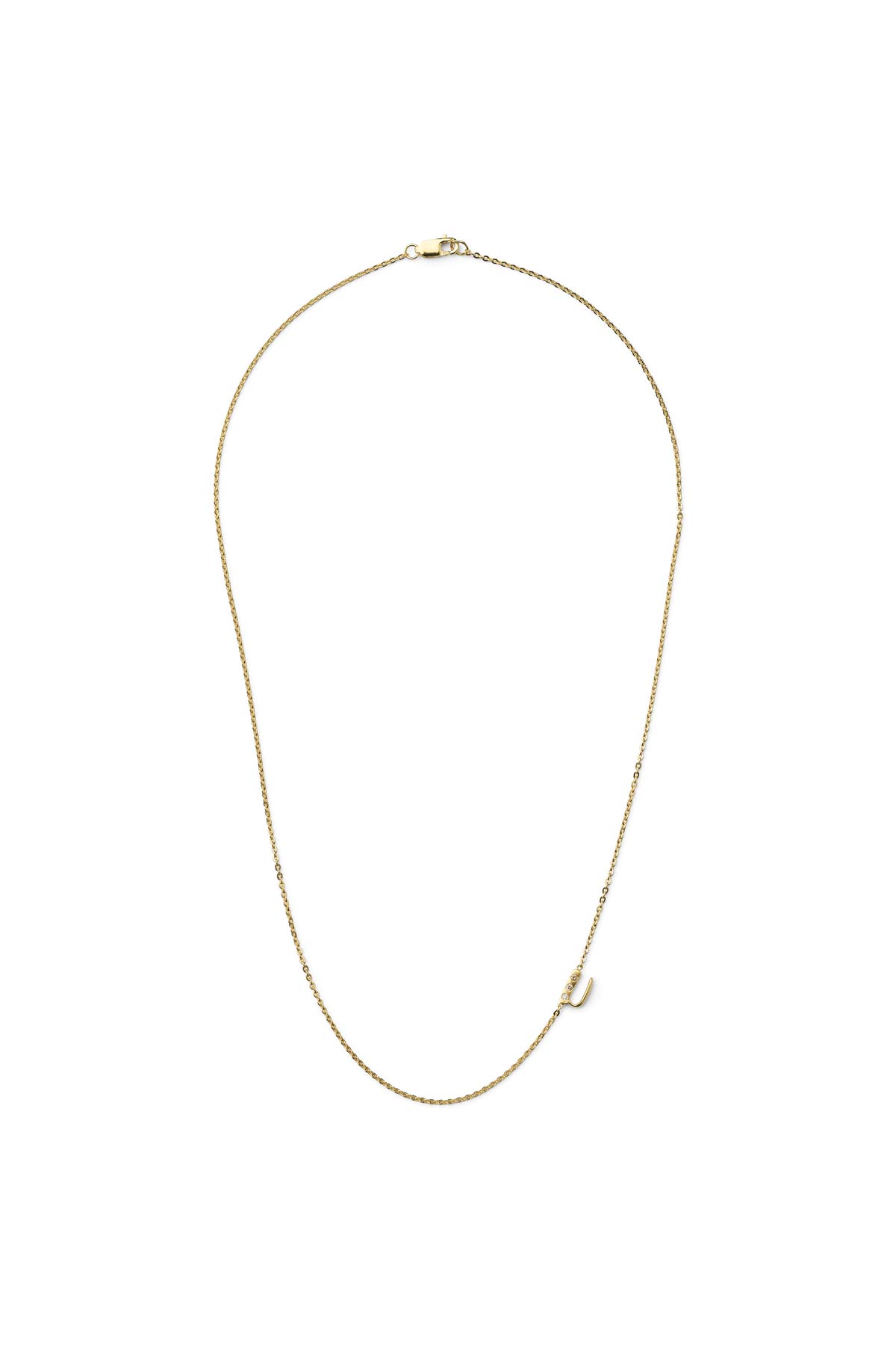 Diamond letter necklace - Rabens Momento I Gold w/ Champagne diamond