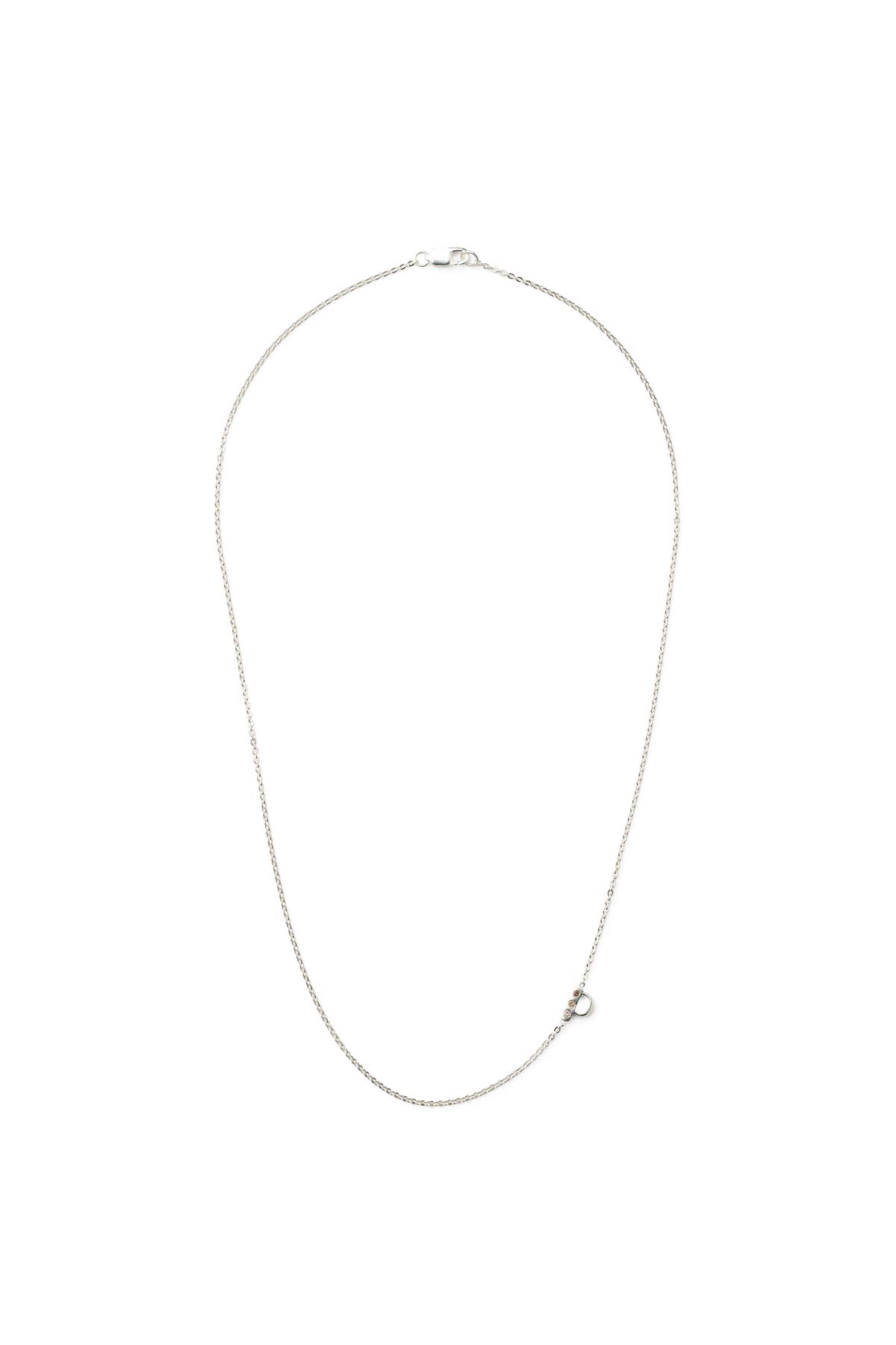 Diamond letter necklace - Rabens Momento I Silver w/ Champagne diamond