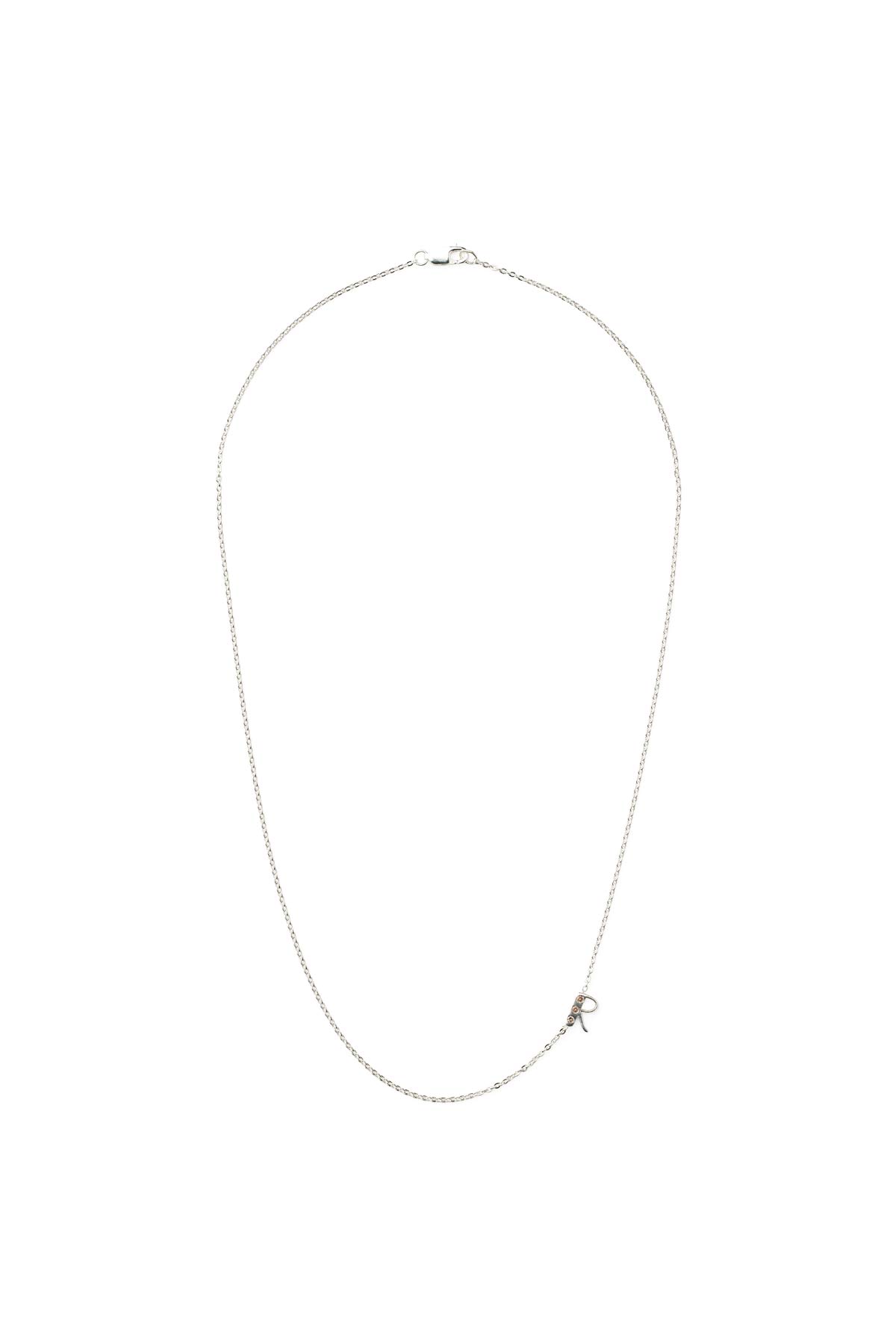 Diamond letter necklace - Rabens Momento I Silver w/ Champagne diamond