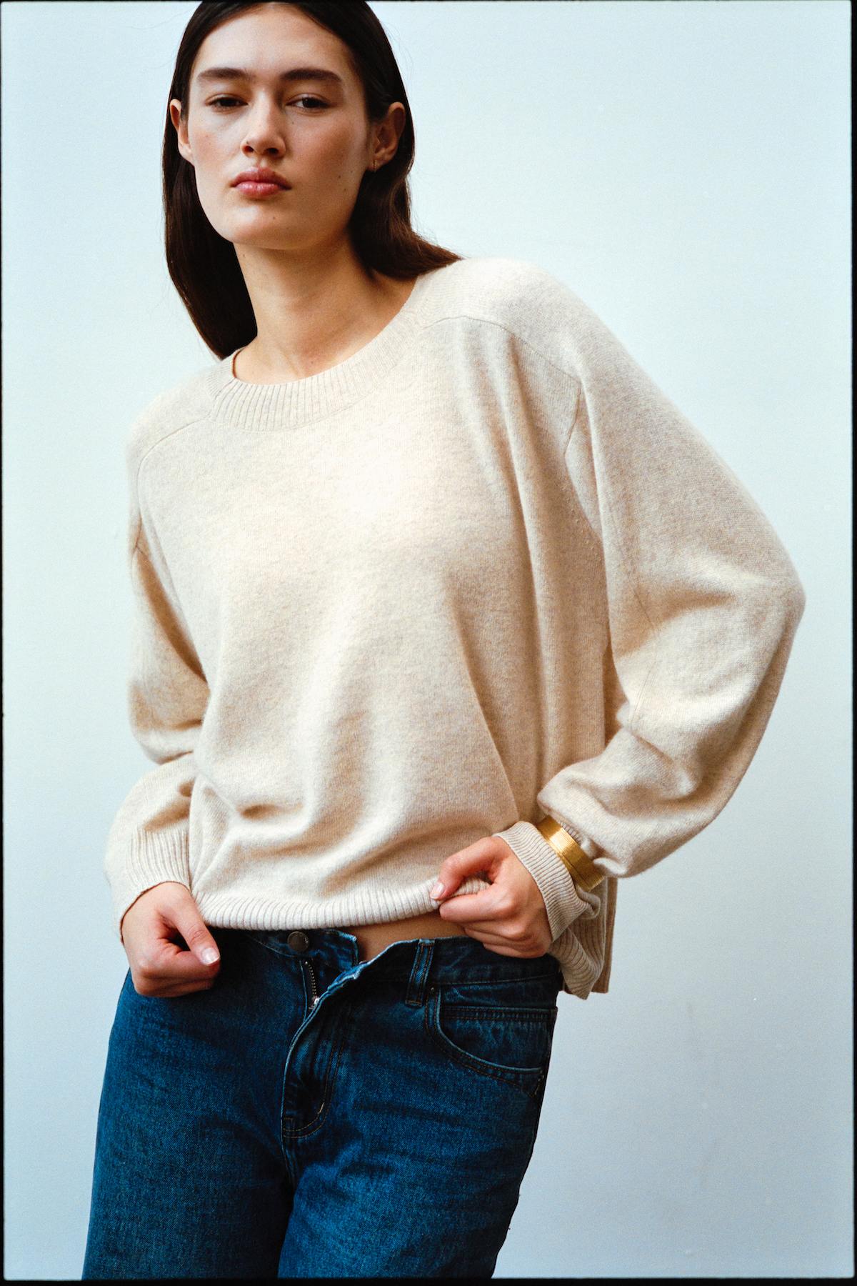 Dalani - Woolcash boxy sweater I Oatmeal melange