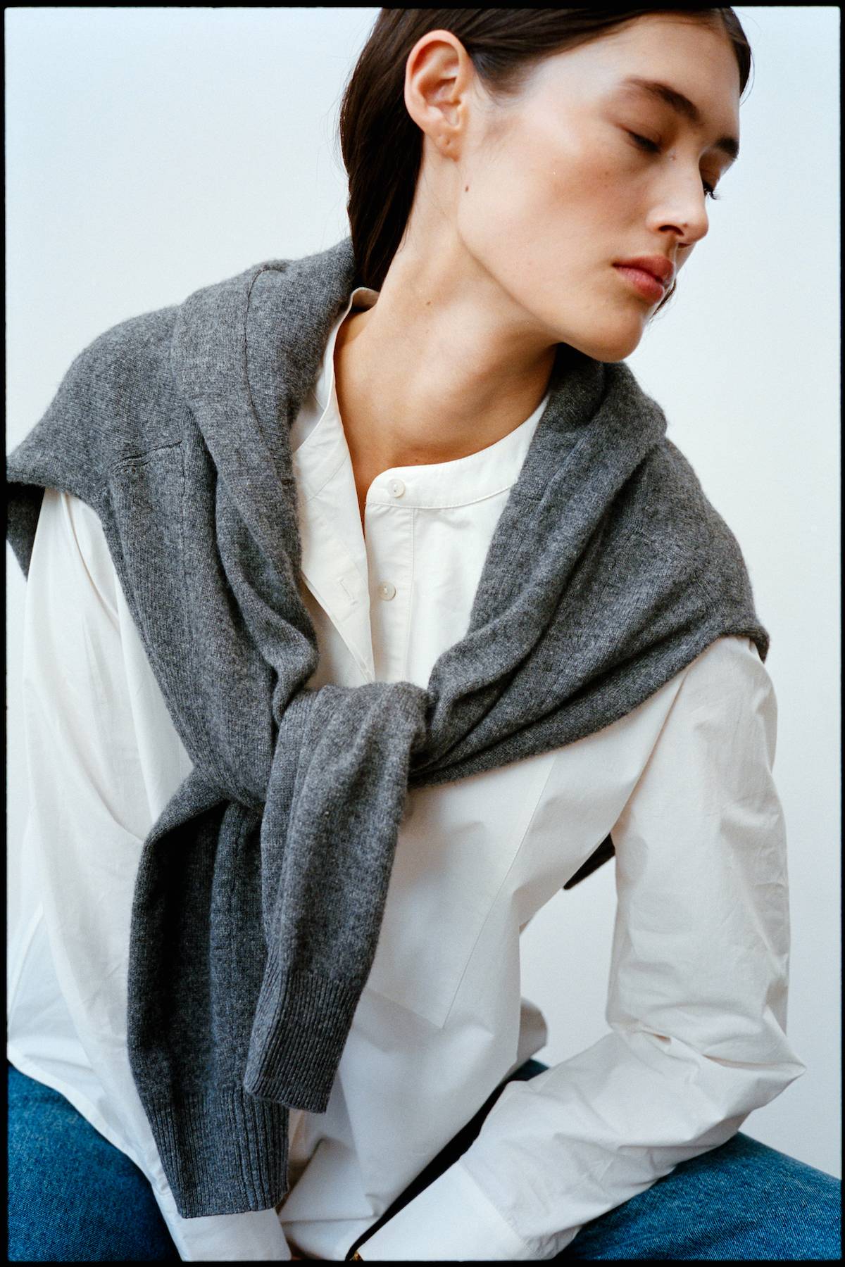 Dalani - Woolcash boxy sweater I Dark grey melange