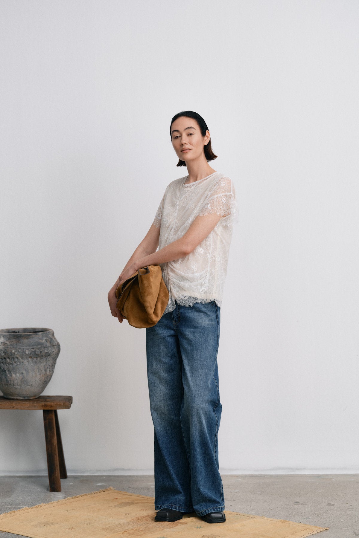 Semira - Heavy suede large bag I Whiskey