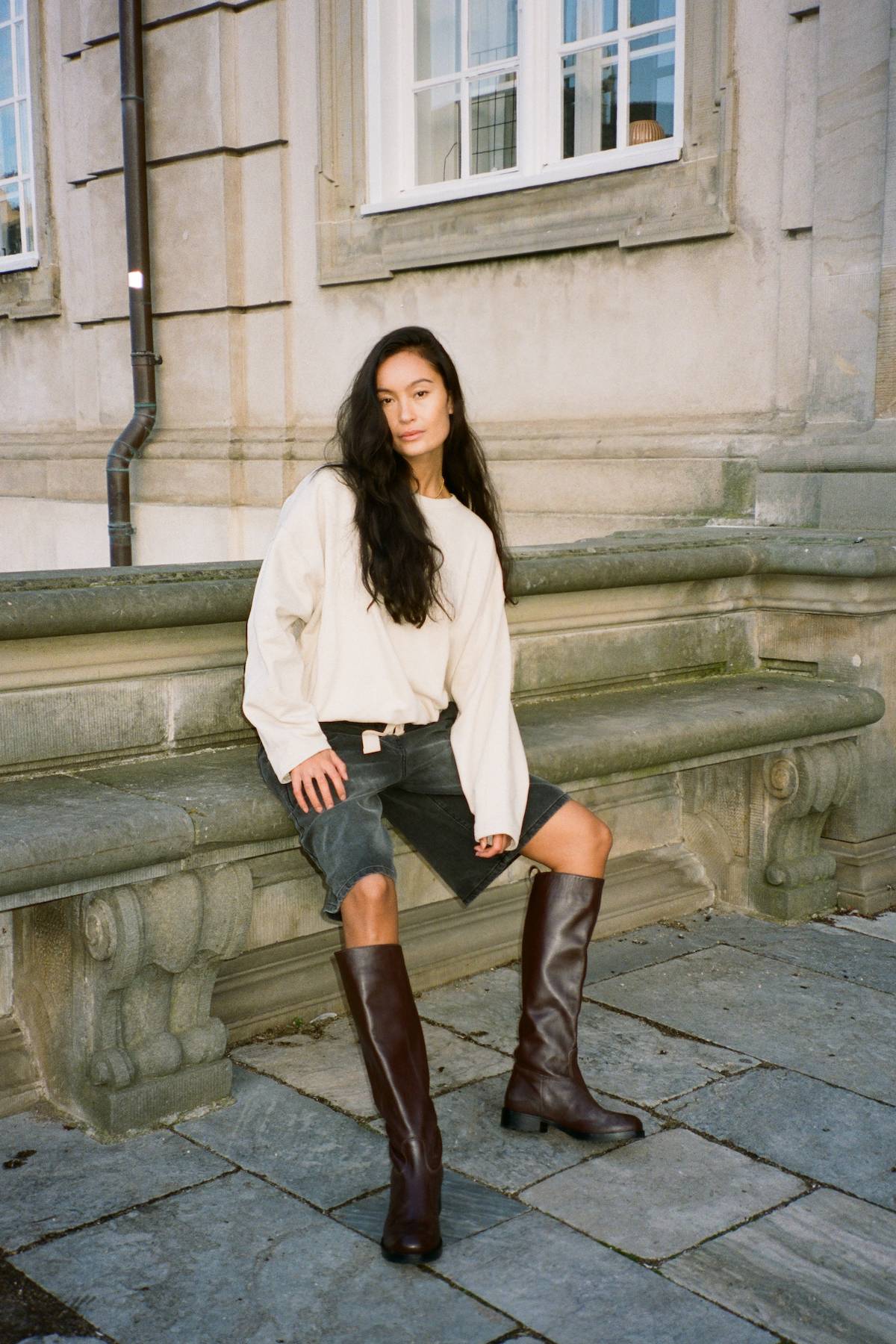 Marit - Leather riding boot I Dark Chocolate