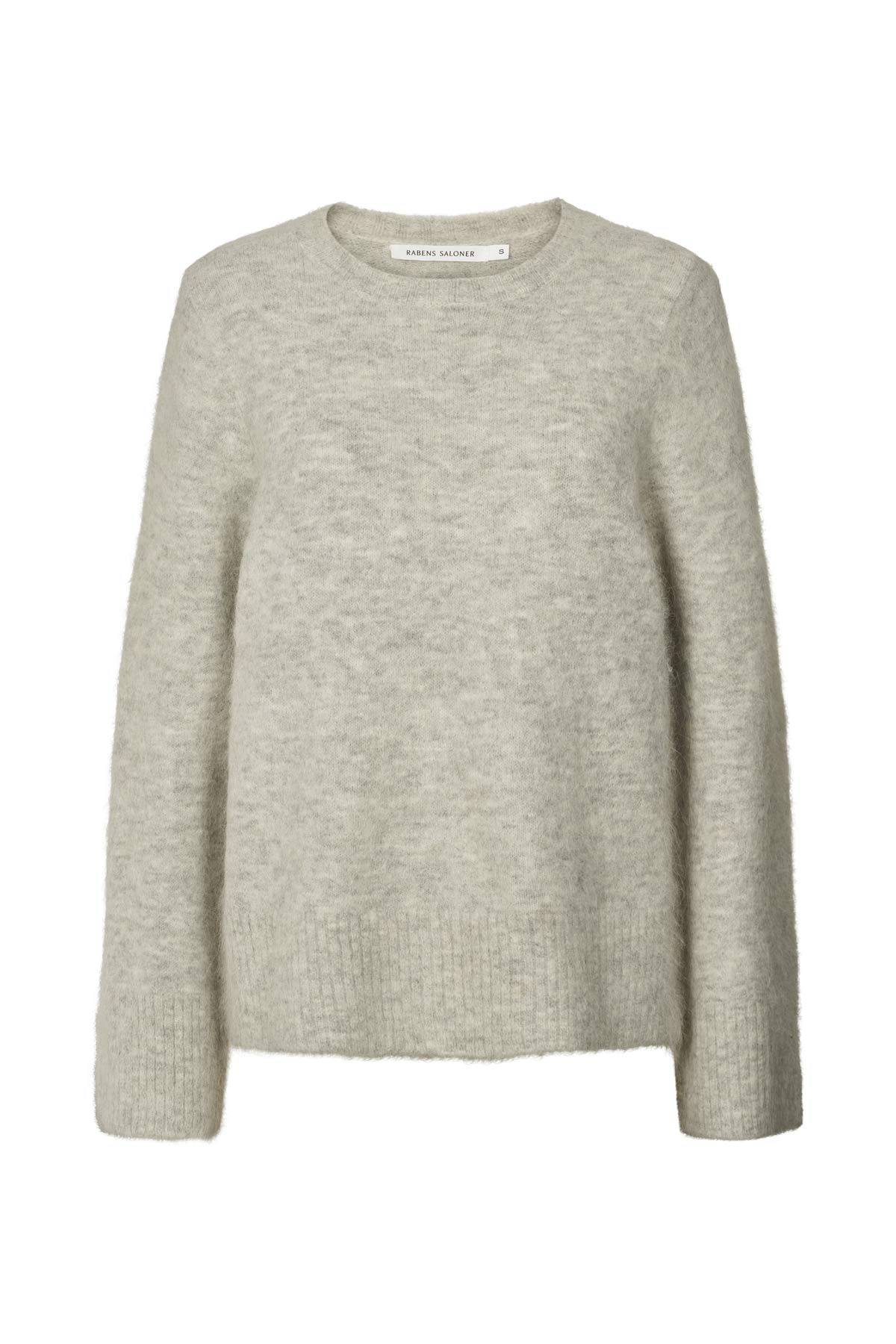 Fluffy split back sweater - Lott I Light grey melange