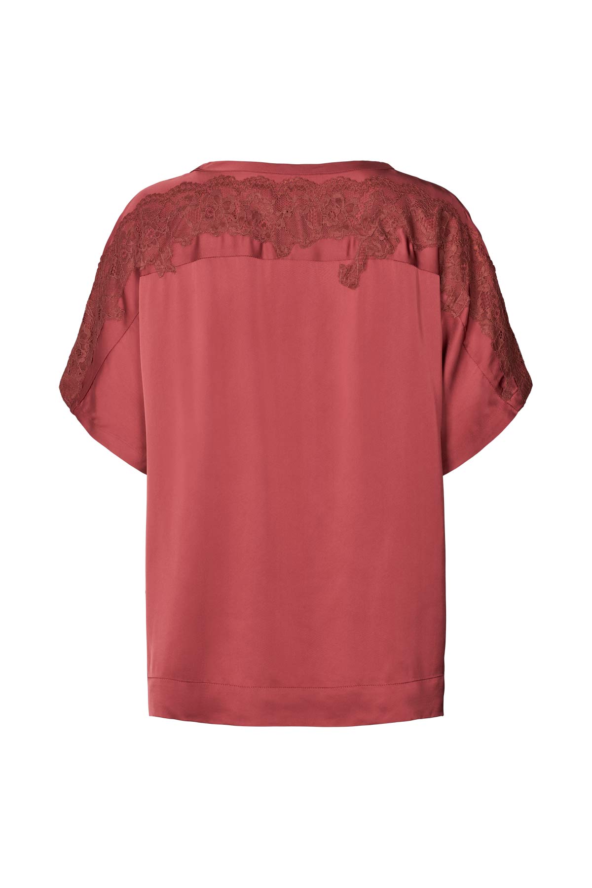 Solid lacey blouse - Serena I Burgundy
